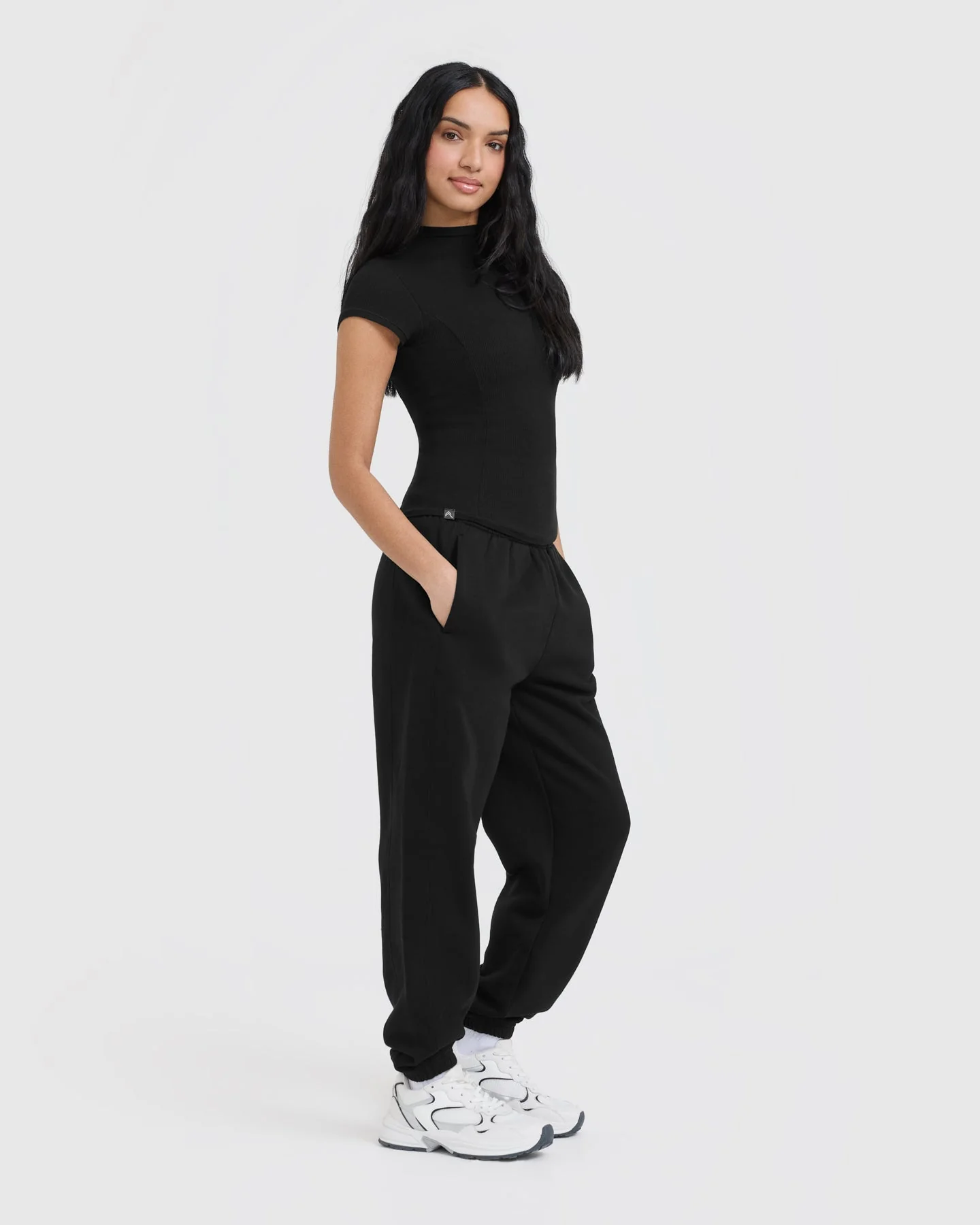 Mellow™ Rib Mock Neck T-Shirt | Black - Image 3