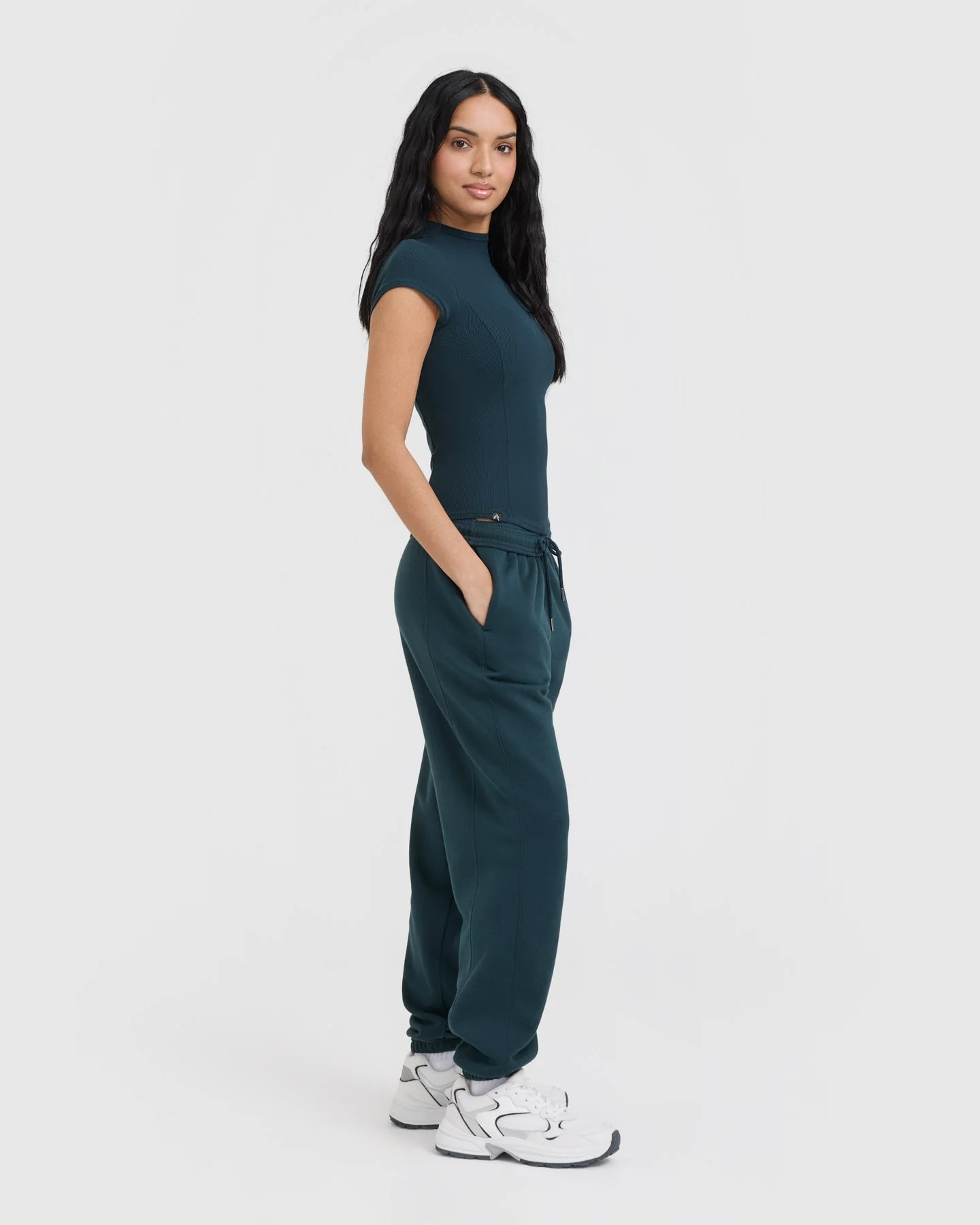 Mellow™ Rib Mock Neck T-Shirt | Oil Blue - Image 3