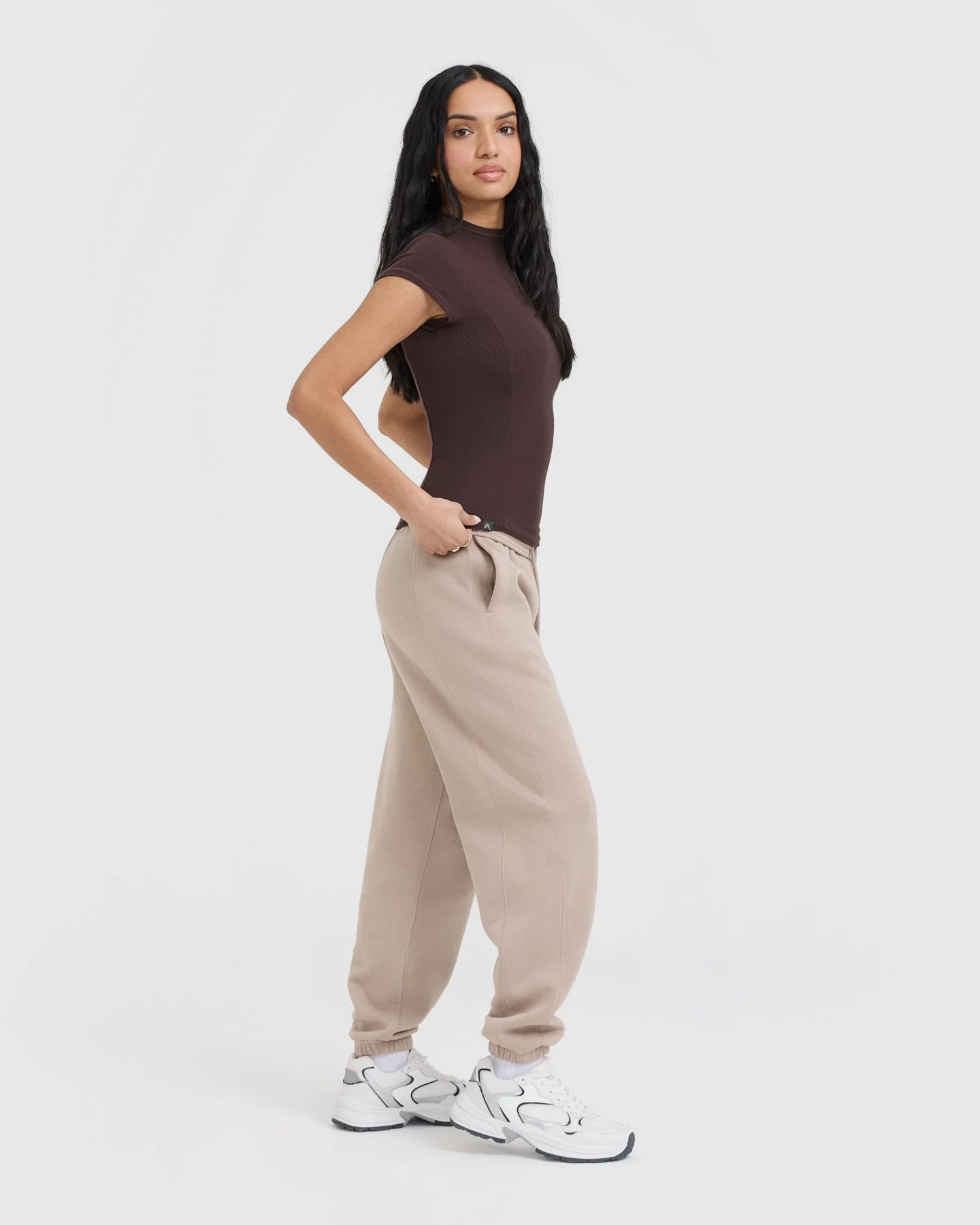 Mellow™ Rib Mock Neck T-Shirt | Plum Brown - Image 3