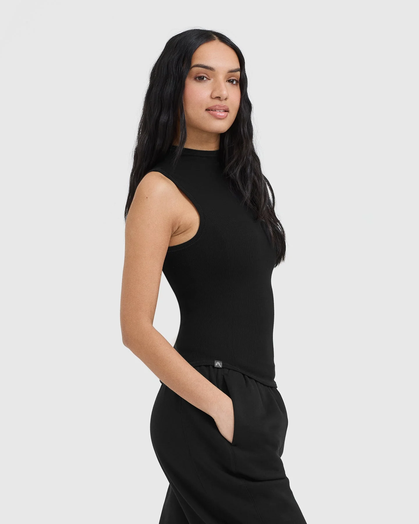 Mellow™ Rib Mock Neck Tank | Black - Image 3
