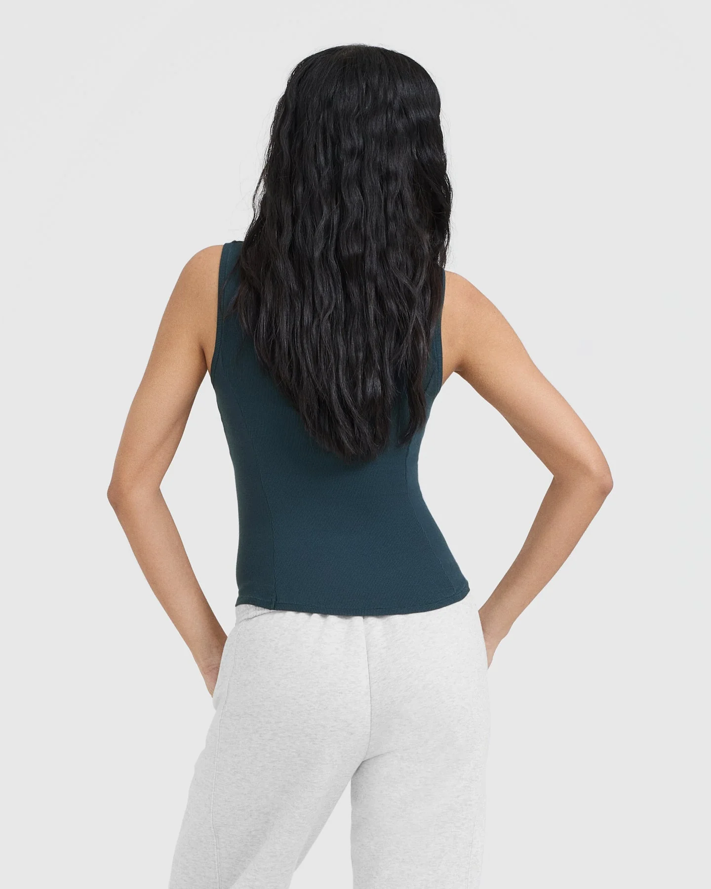 Mellow™ Rib Mock Neck Tank | Oil Blue - Image 2
