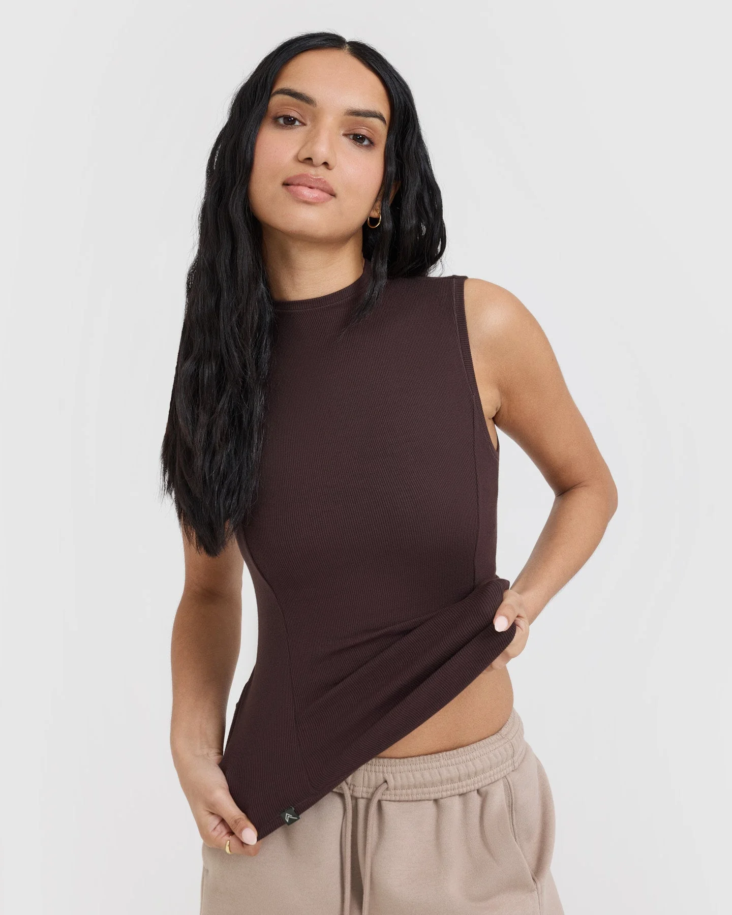 Mellow™ Rib Mock Neck Tank | Plum Brown - Image 4