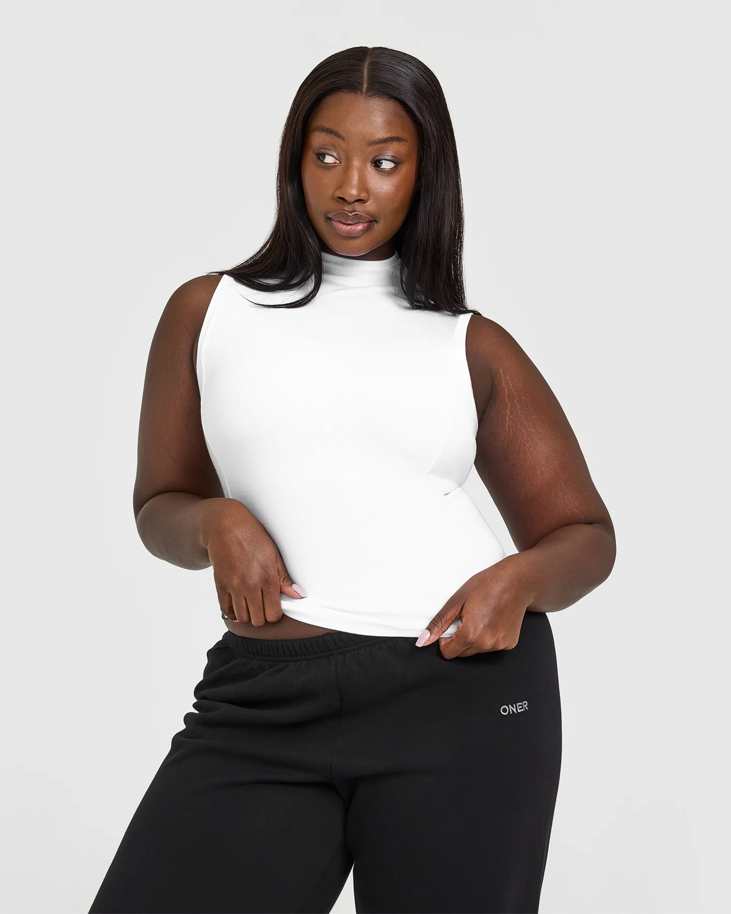Mellow™ Rib Mock Neck Tank | White - Image 2