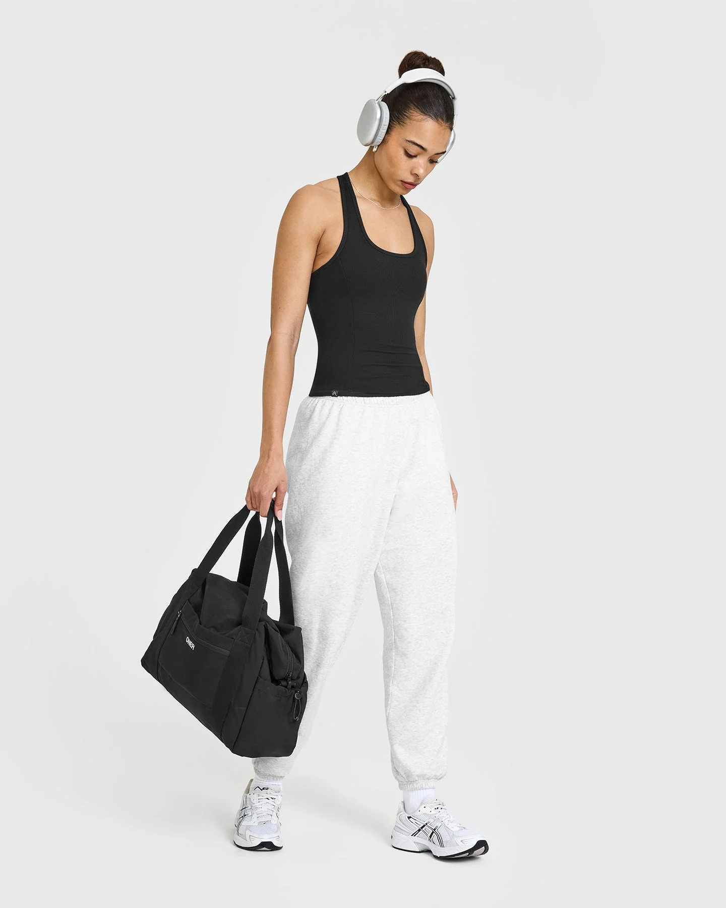 Mellow™ Rib Scoop Neck Vest with Built in Bra Shelf | Soft Black - Image 3