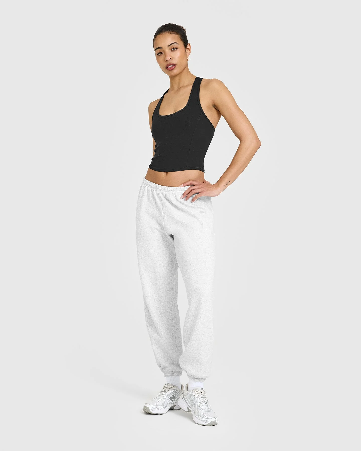 Mellow™ Rib Square Neck Mid Vest with Built in Bra Shelf | Soft Black - Image 3