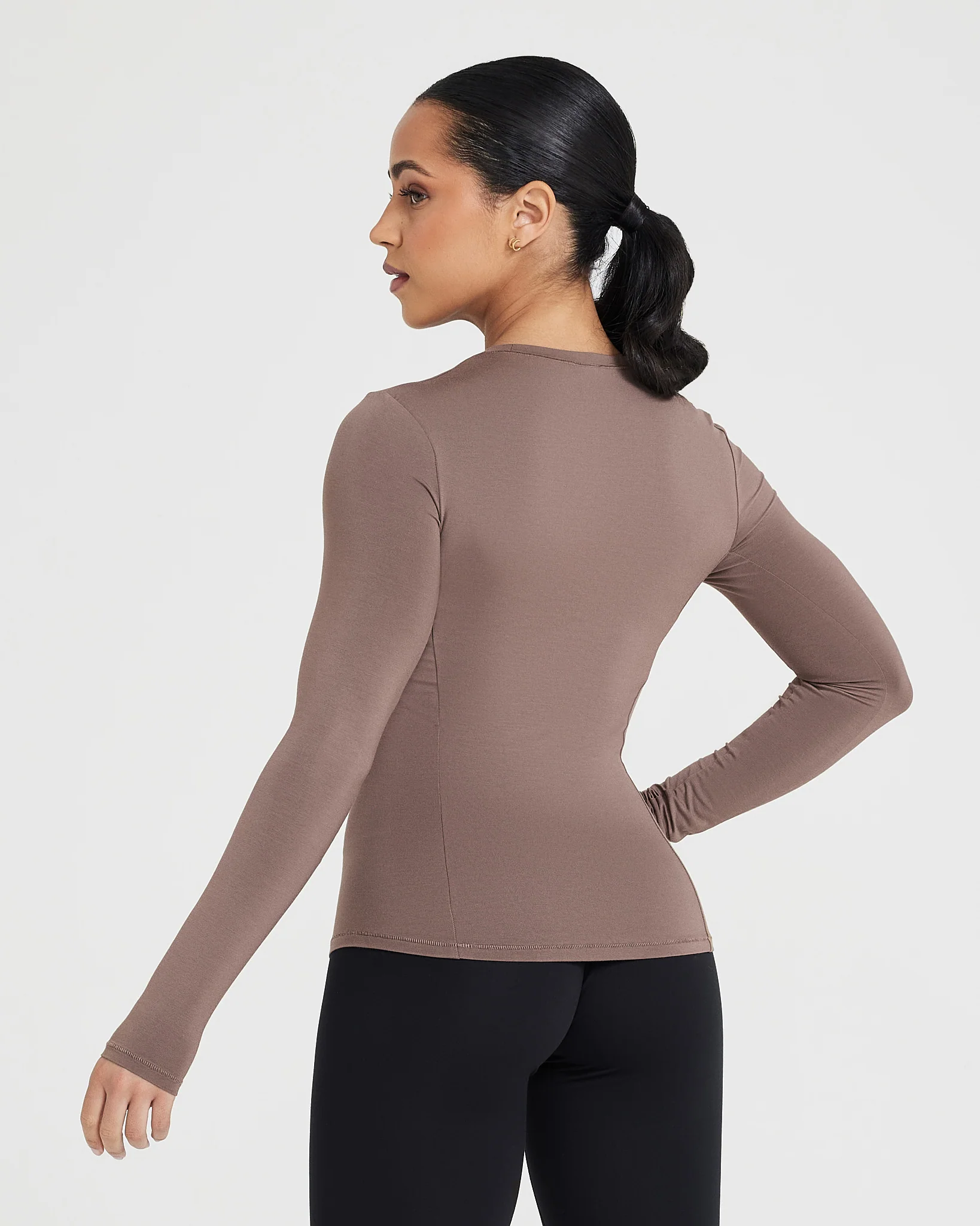 Mellow™ Soft Long Sleeve Top | Cool Brown - Image 2