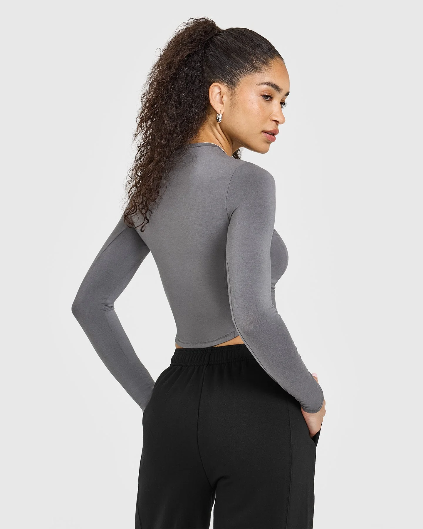 Mellow™ Soft Mid Long Sleeve Top | Ash Grey - Image 2