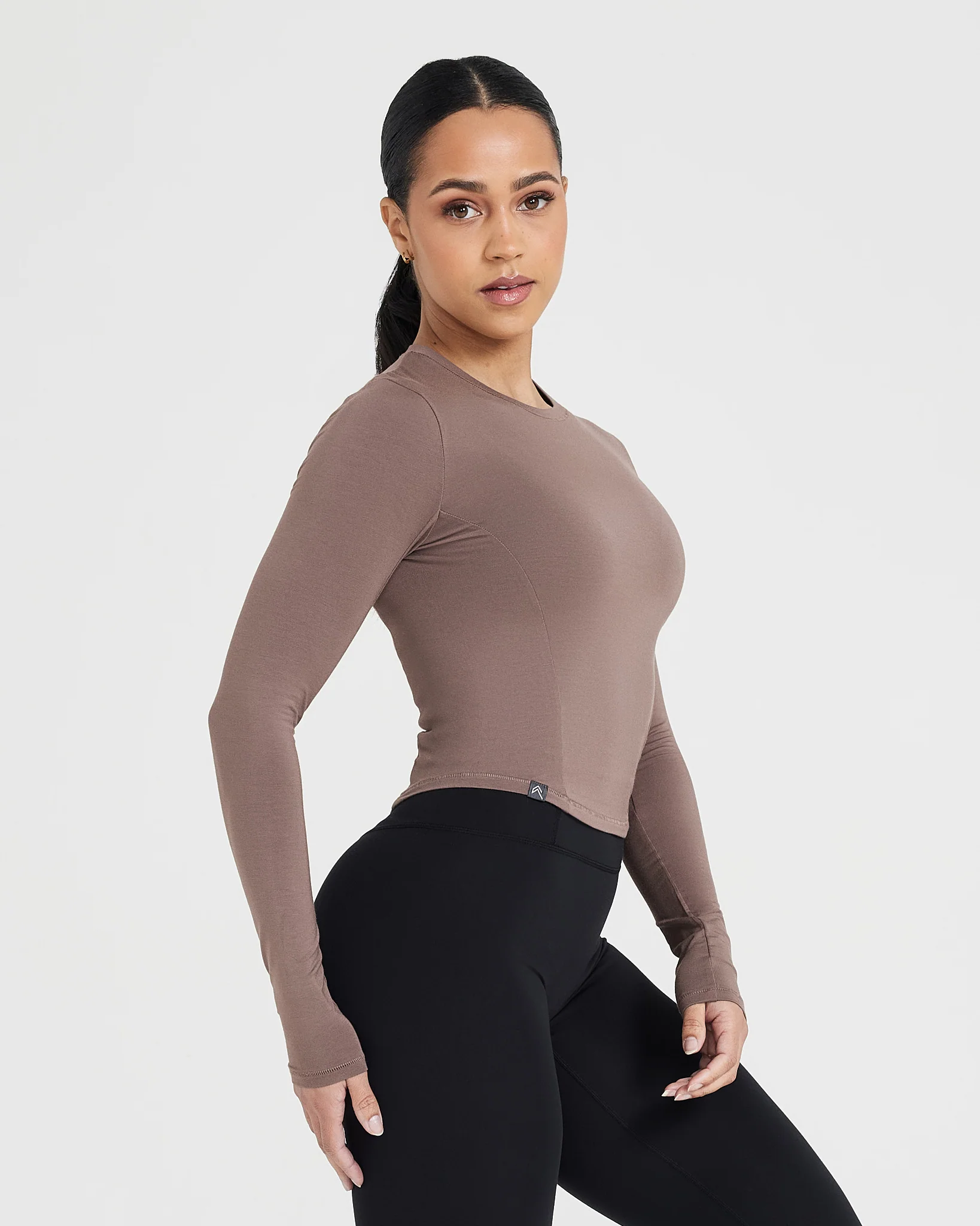 Mellow™ Soft Mid Long Sleeve Top | Cool Brown - Image 3