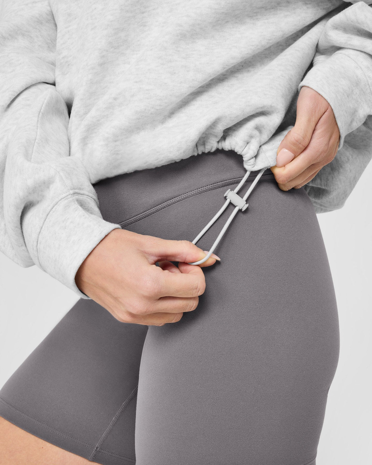 Mid Weight 1/4 Zip Sweatshirt | Light Grey Marl - Image 5