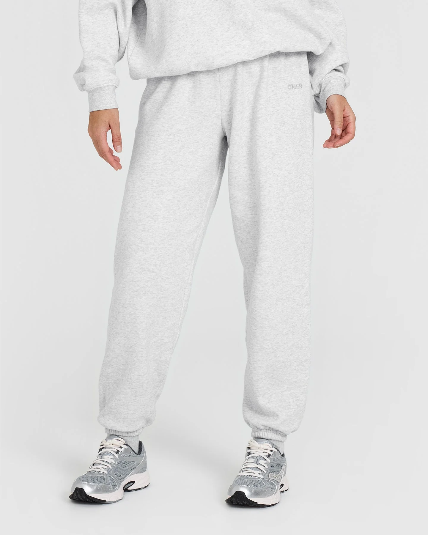 Mid Weight Joggers | Light Grey Marl