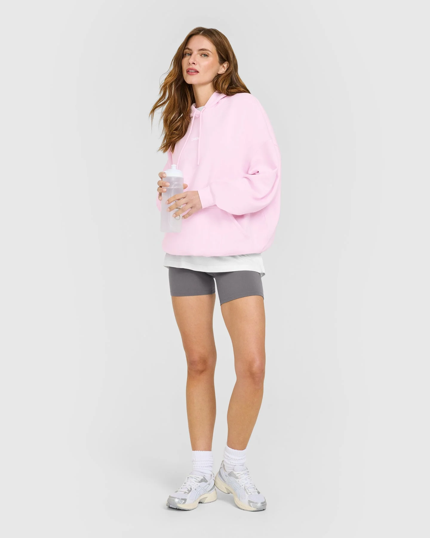 Mid Weight Relaxed Hoodie | Chalk Pink - Image 3