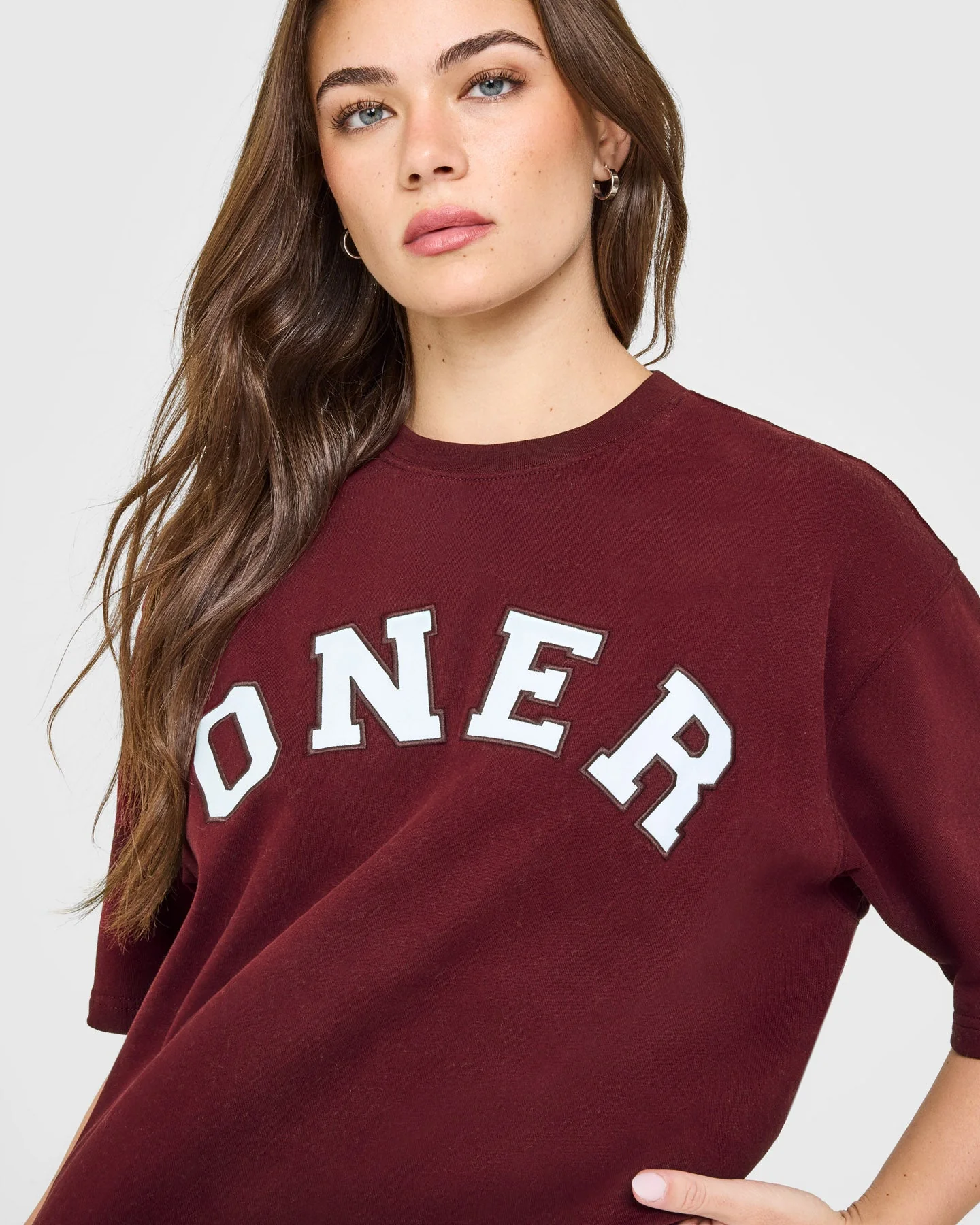 Oversized Oner Girlfriend Washed T-Shirt | Rosewood - Image 5