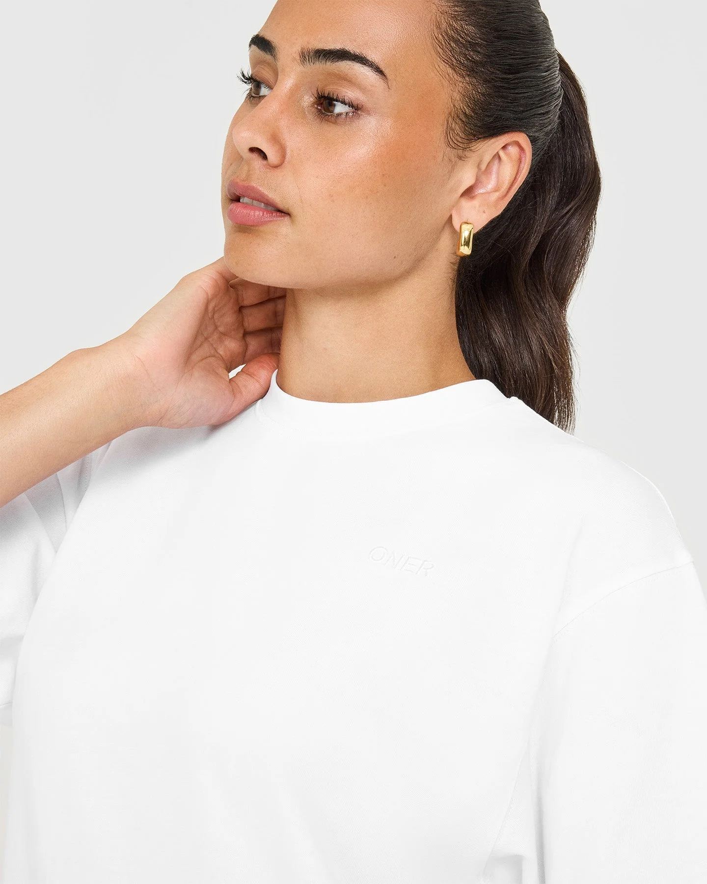 Oversized Oner Washed T-Shirt | White - Image 5