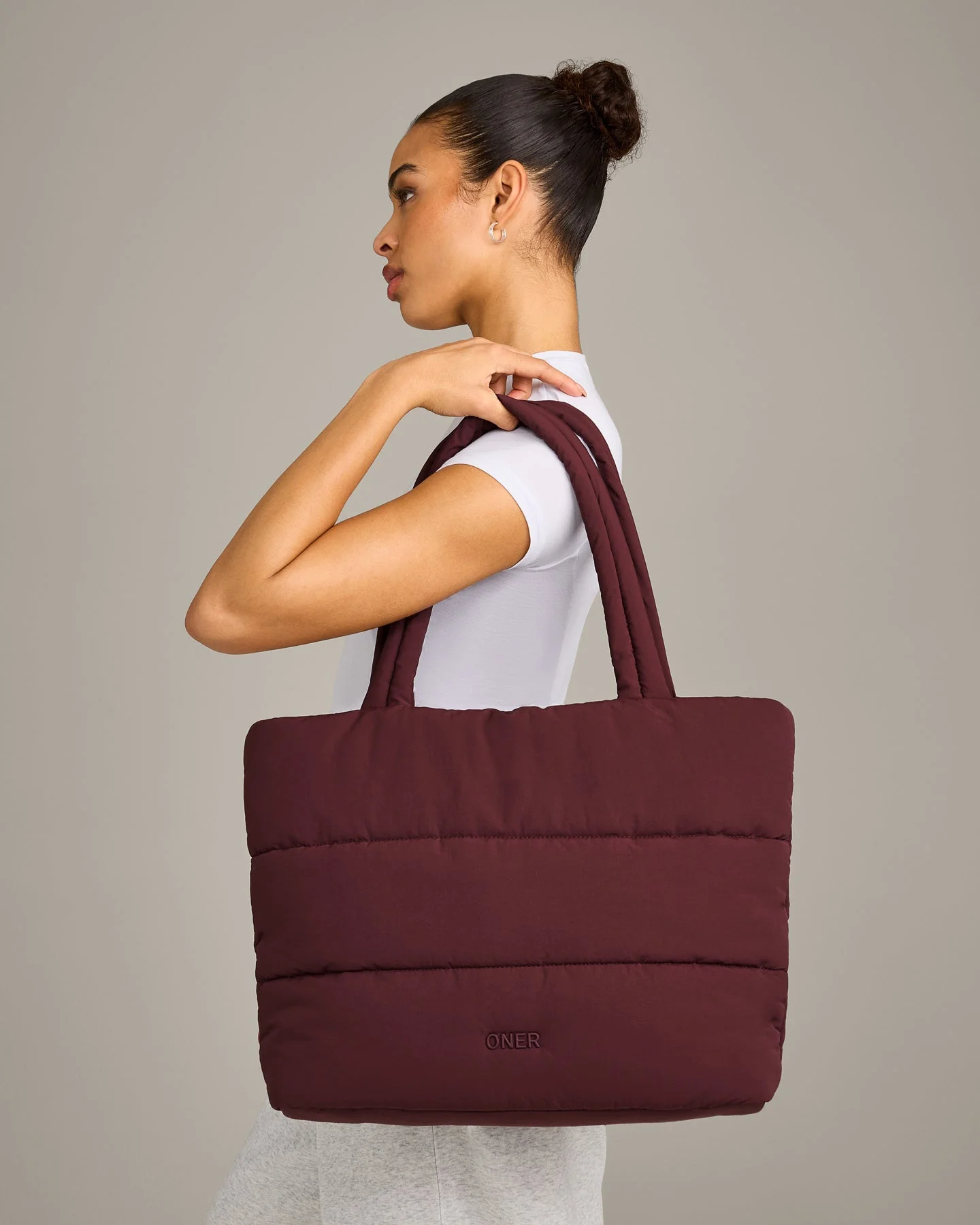 Quilted Tote Bag | Velvet Mocha