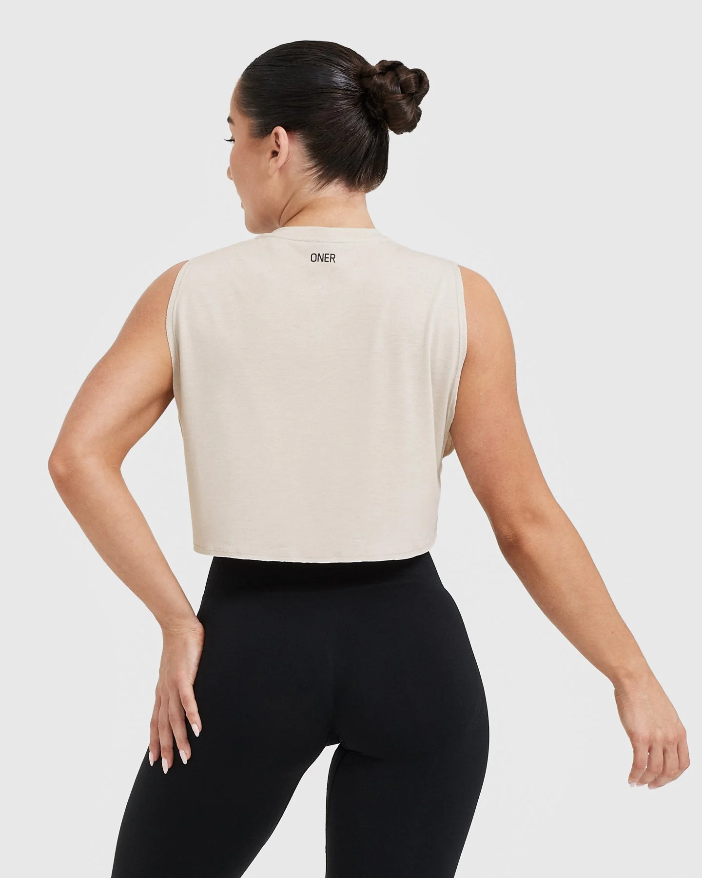 Raising The Bar Graphic Muscle Crop Vest | Sand - Image 2