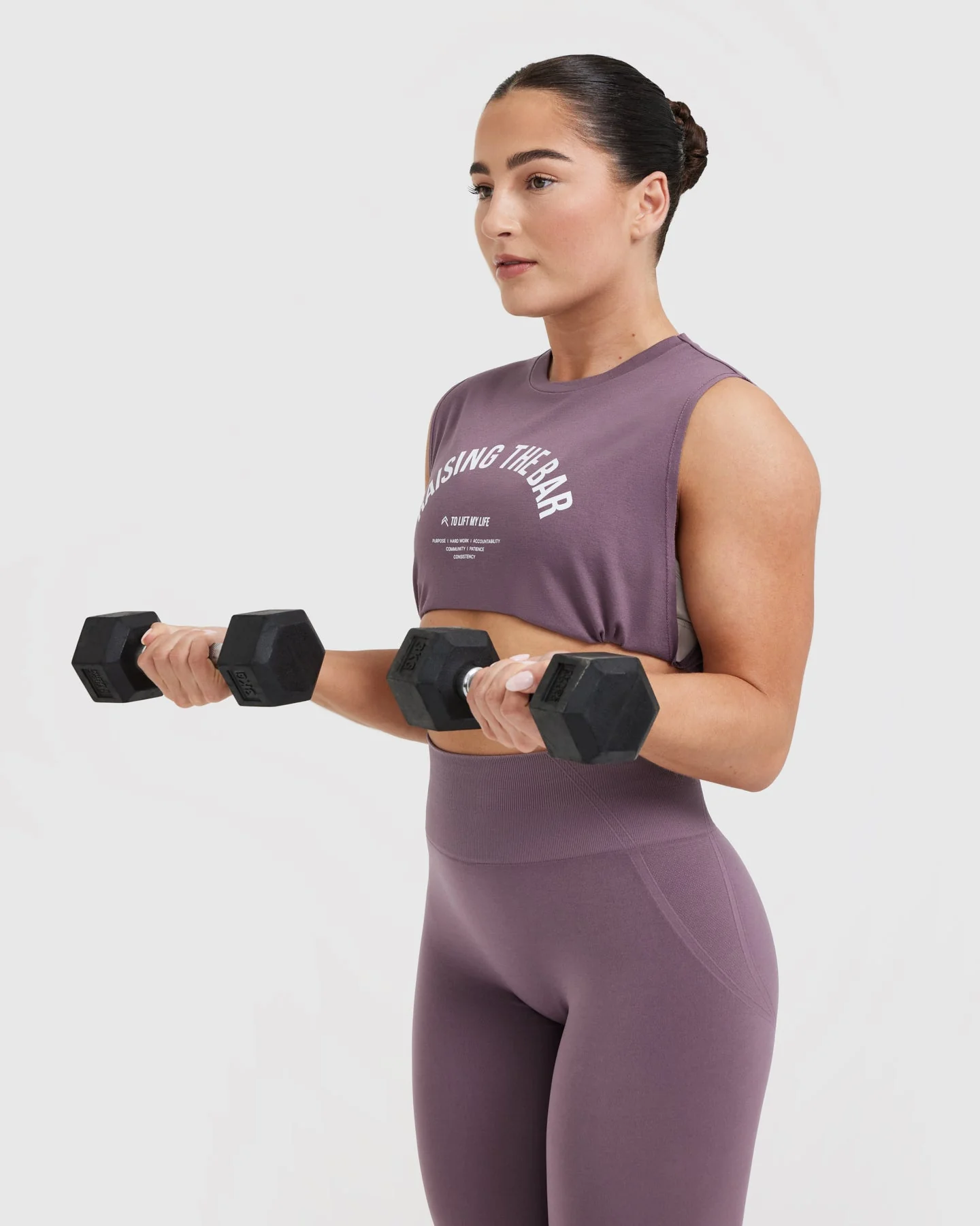 Raising The Bar Graphic Muscle Crop Vest | Vintage Purple - Image 6