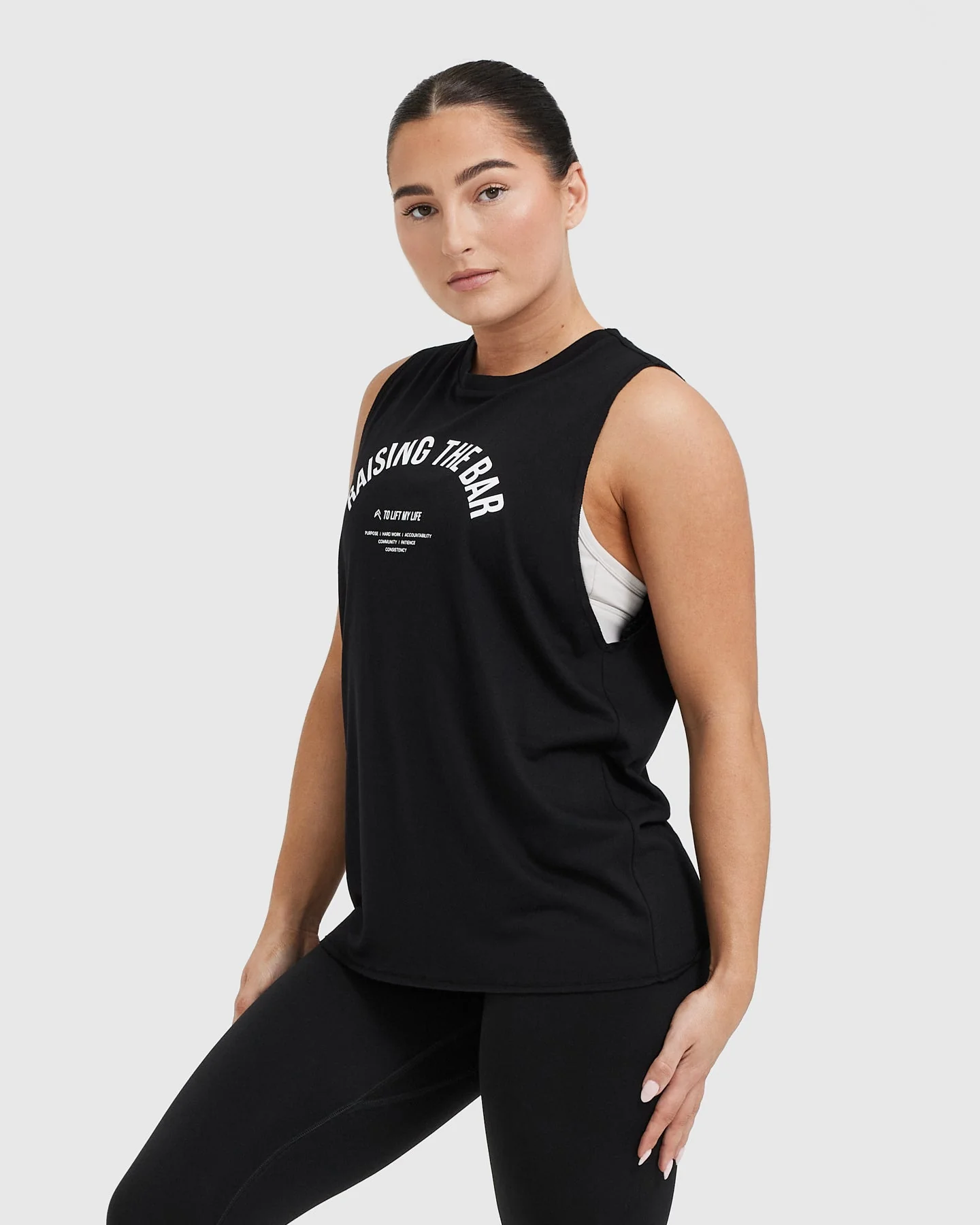 Raising The Bar Graphic Unisex Muscle Vest | Black - Image 3