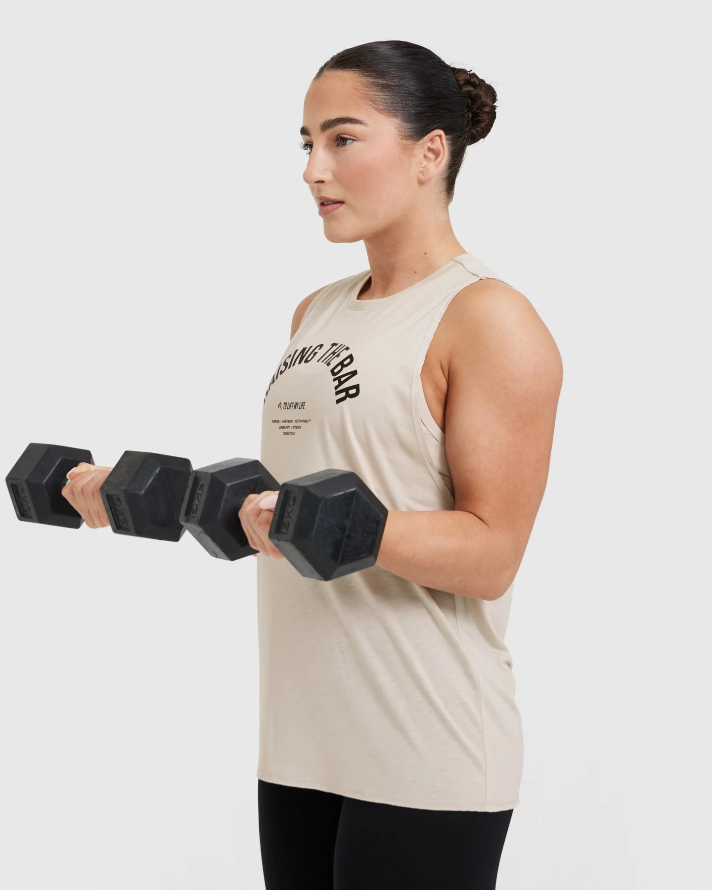 Raising The Bar Graphic Unisex Muscle Vest | Sand - Image 6