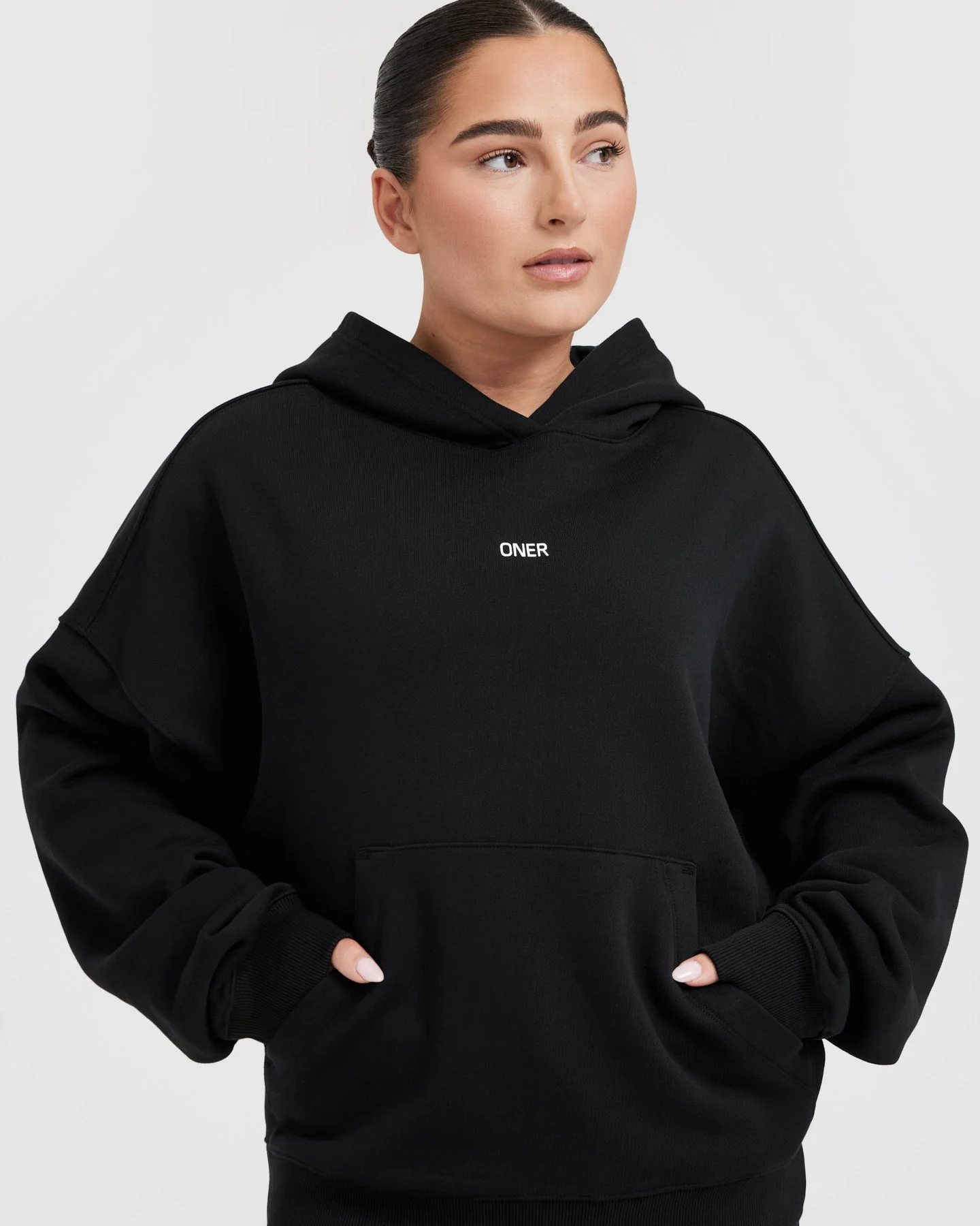 Raising the Bar Graphic Unisex Oversized Hoodie | Black - Image 4