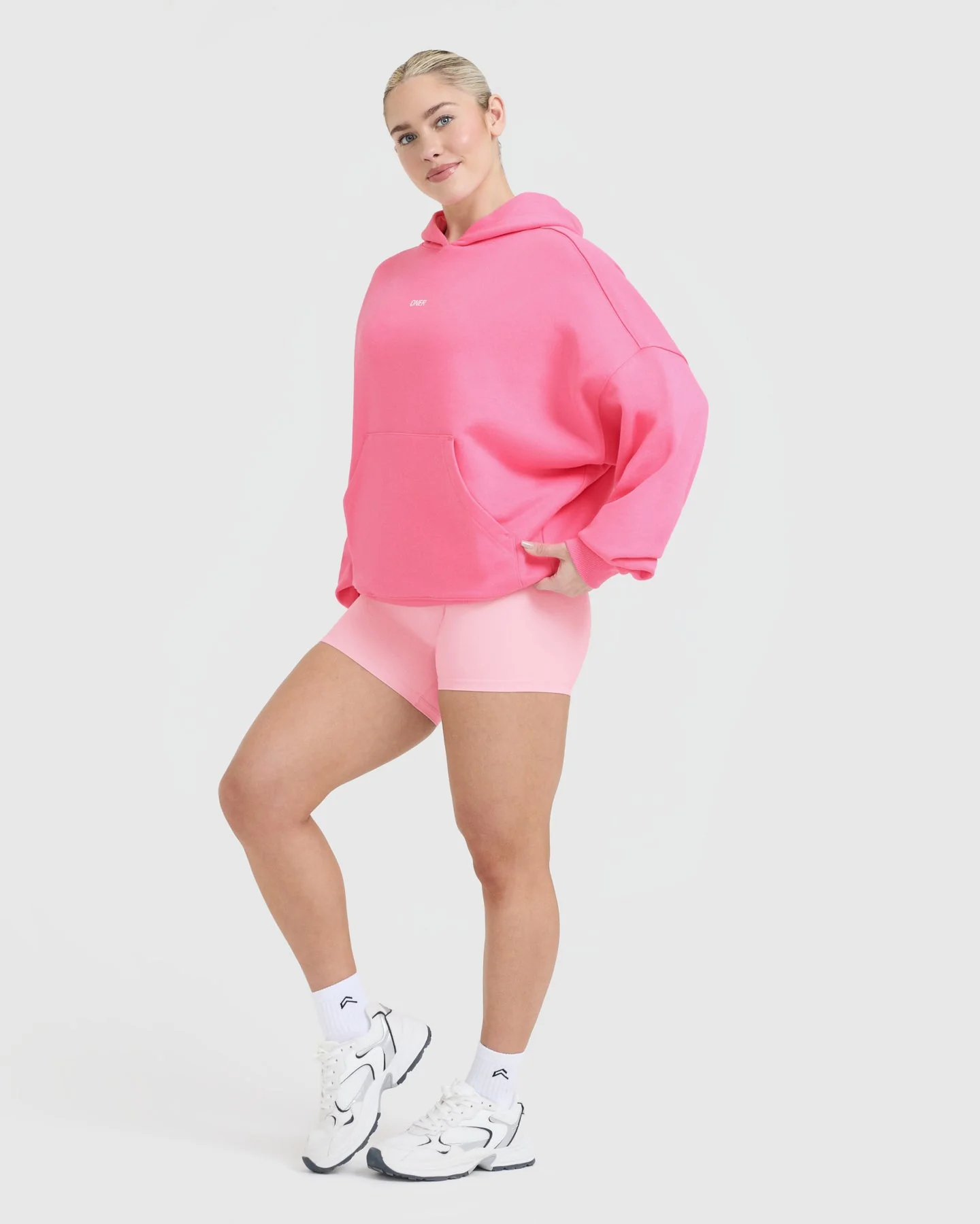 Raising the Bar Graphic Unisex Oversized Hoodie | Peony Pink - Image 3