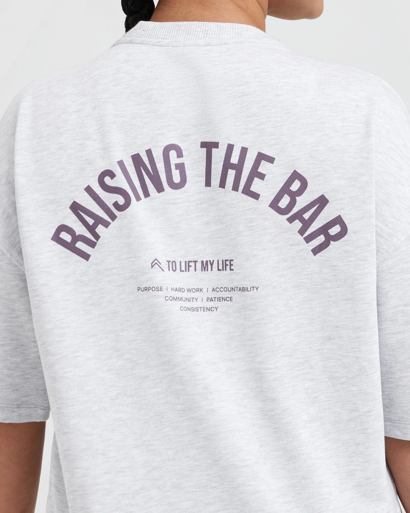 Raising The Bar Graphic Unisex T-Shirt | Light Grey Marl - Image 5