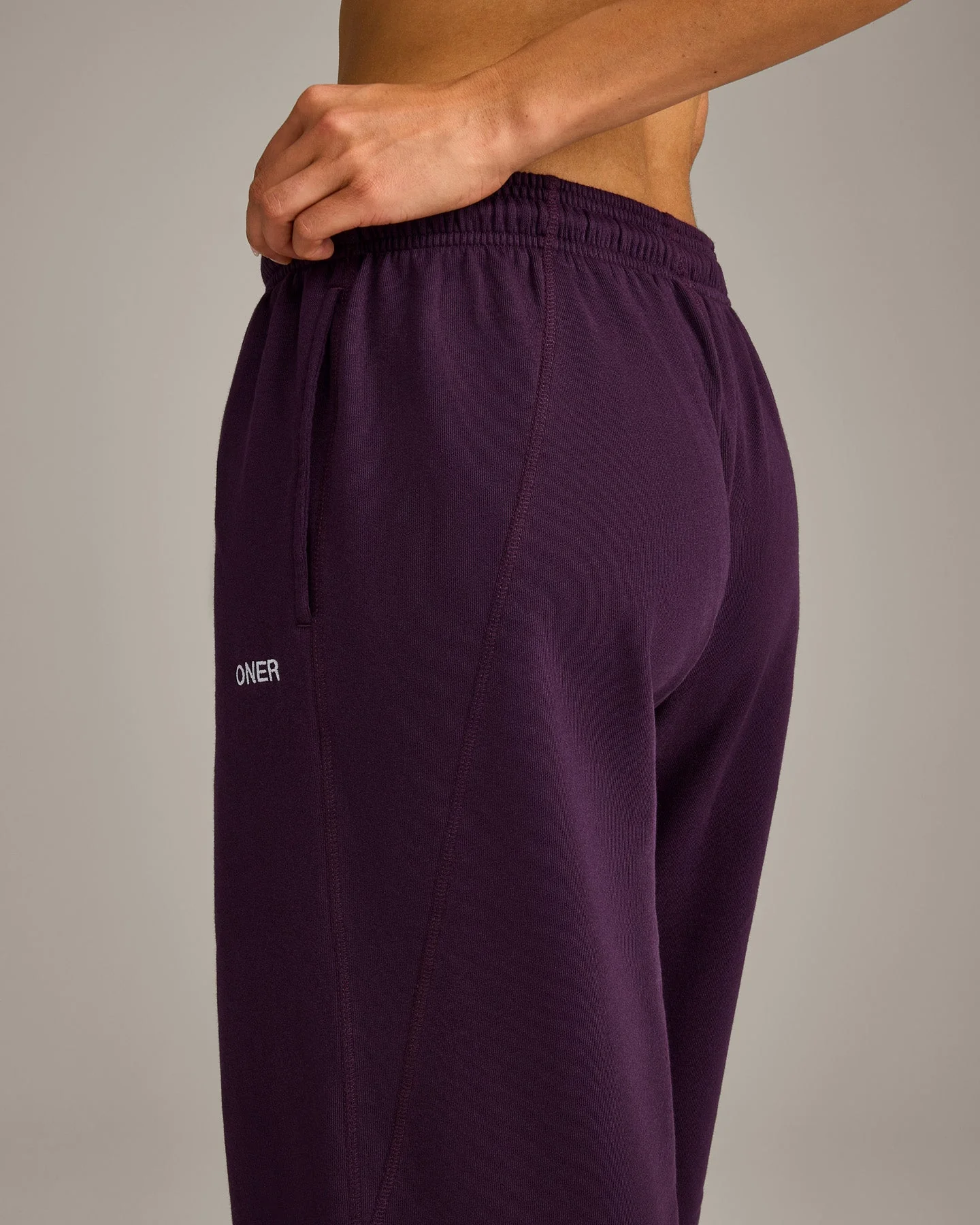 Raw Cut Lounge Wide Leg Joggers | Washed Blackberry Purple - Image 4