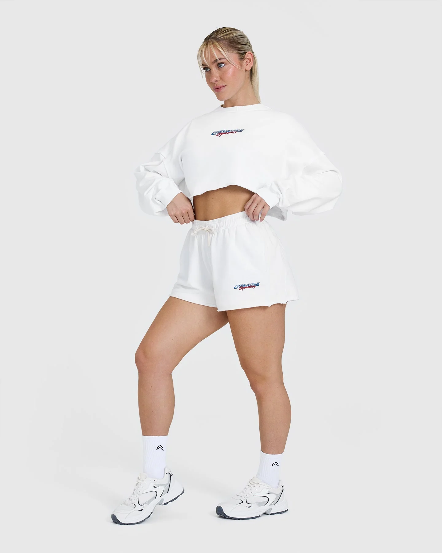 Raw Lounge Oversized Shorts with Graphic | White - Image 3