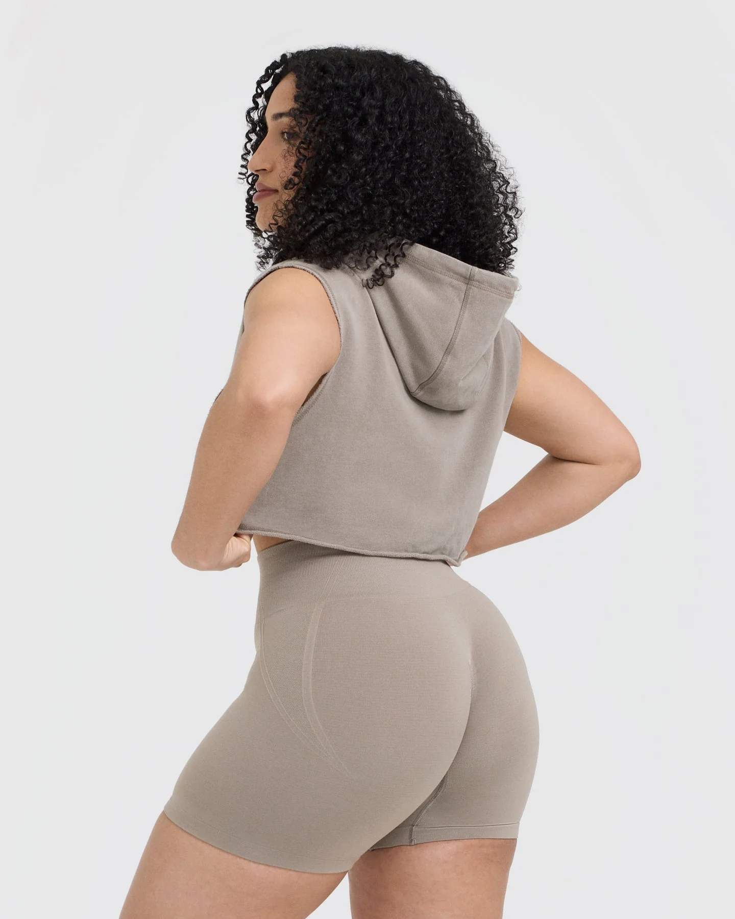 Raw Lounge Sleeveless Crop Hoodie | Washed Minky - Image 2