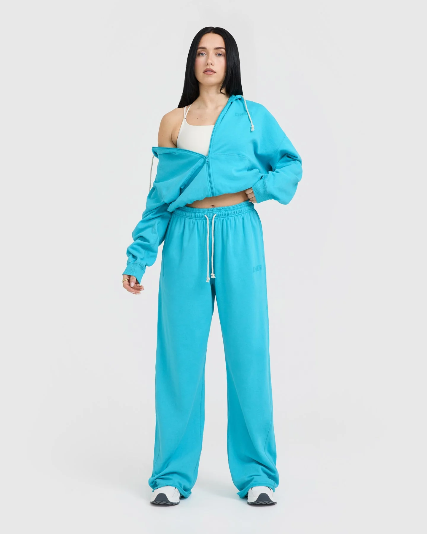 Raw Lounge Wide Leg Joggers | Aqua Blue - Image 6