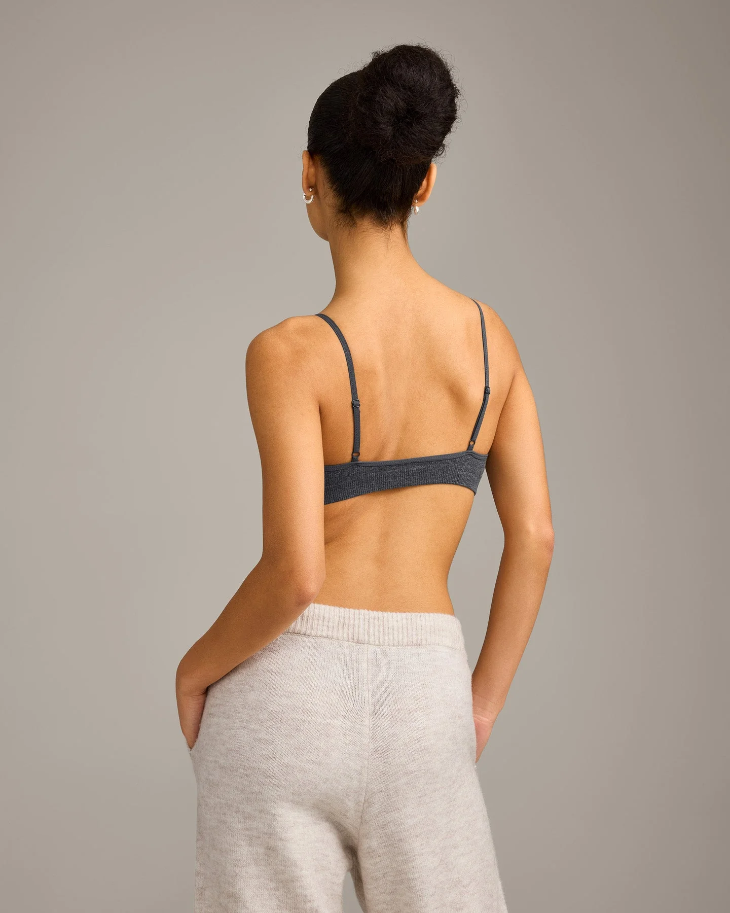 Seamless Strappy Bralette | Charcoal Marl - Image 5