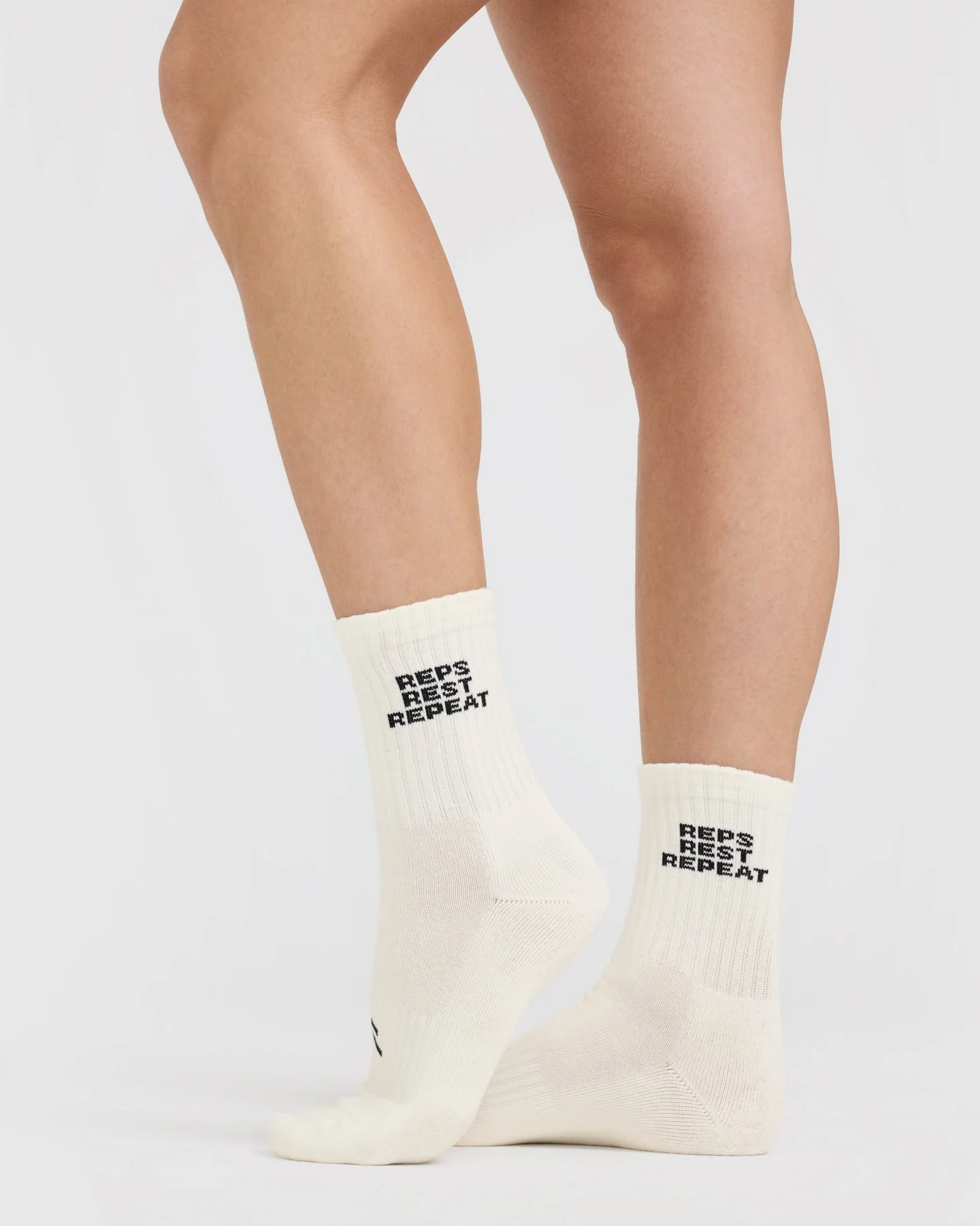 Slogan Crew Socks 5 Pack | Off White - Image 2