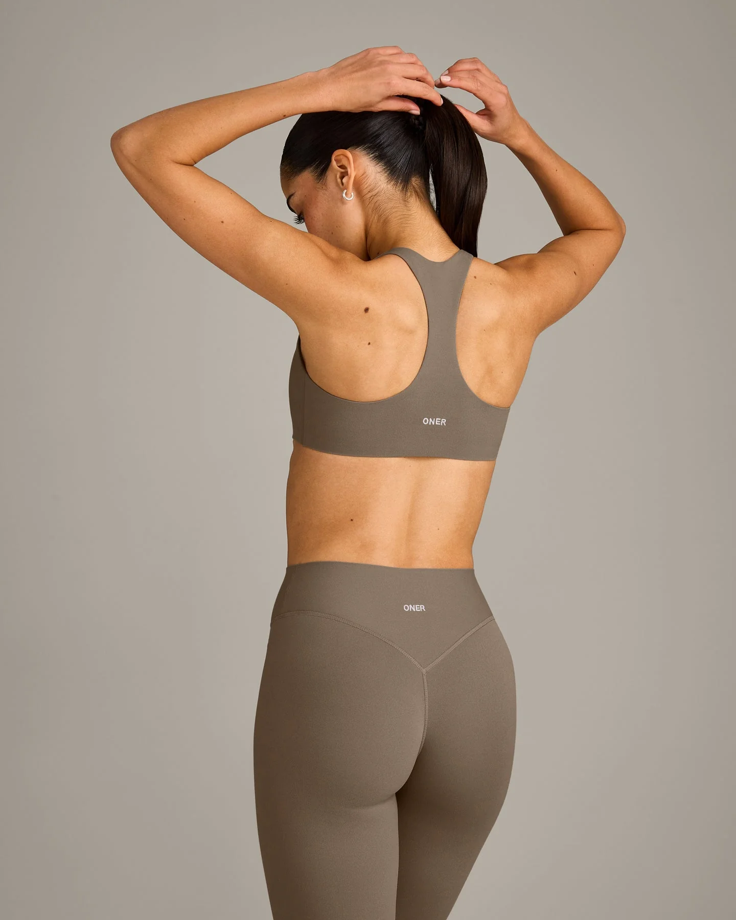 SoftMotion™ Bralette with Grey Logo | Moss Brown - Image 2