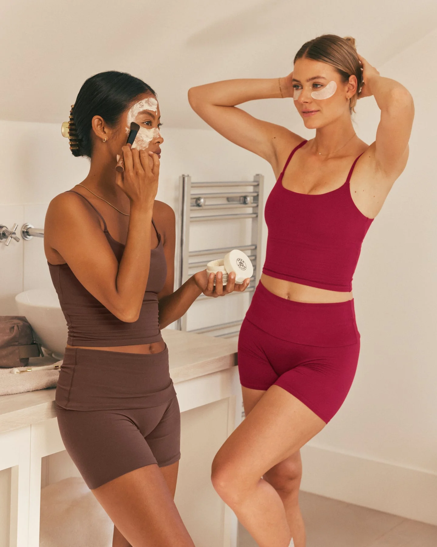 SoftMotion™ Fold Over Shorts 6" with White Logo | Espresso Brown - Image 2