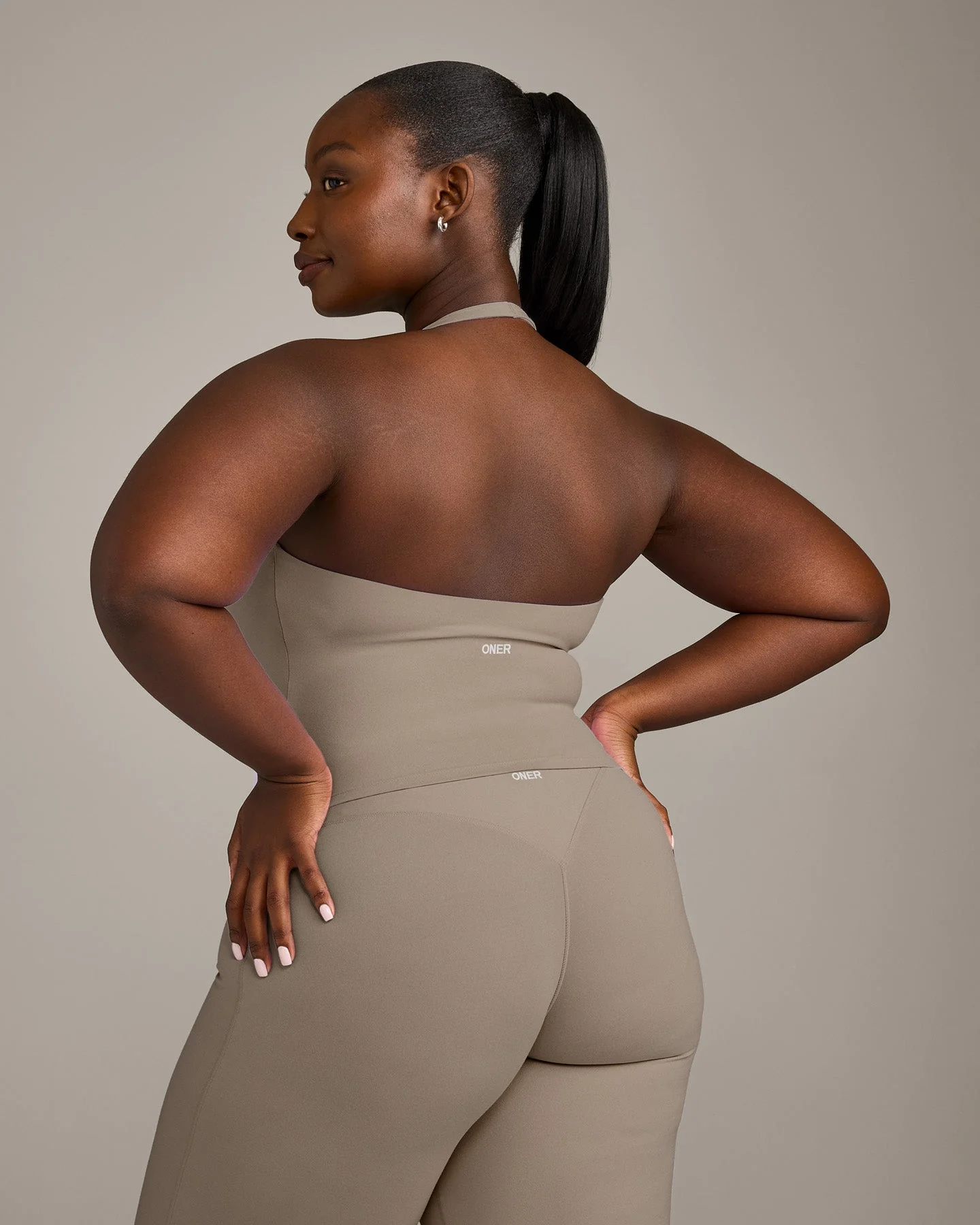 SoftMotion™ Halter Neck Mid Vest with Built in Bra Shelf with Grey Logo | Minky - Image 6