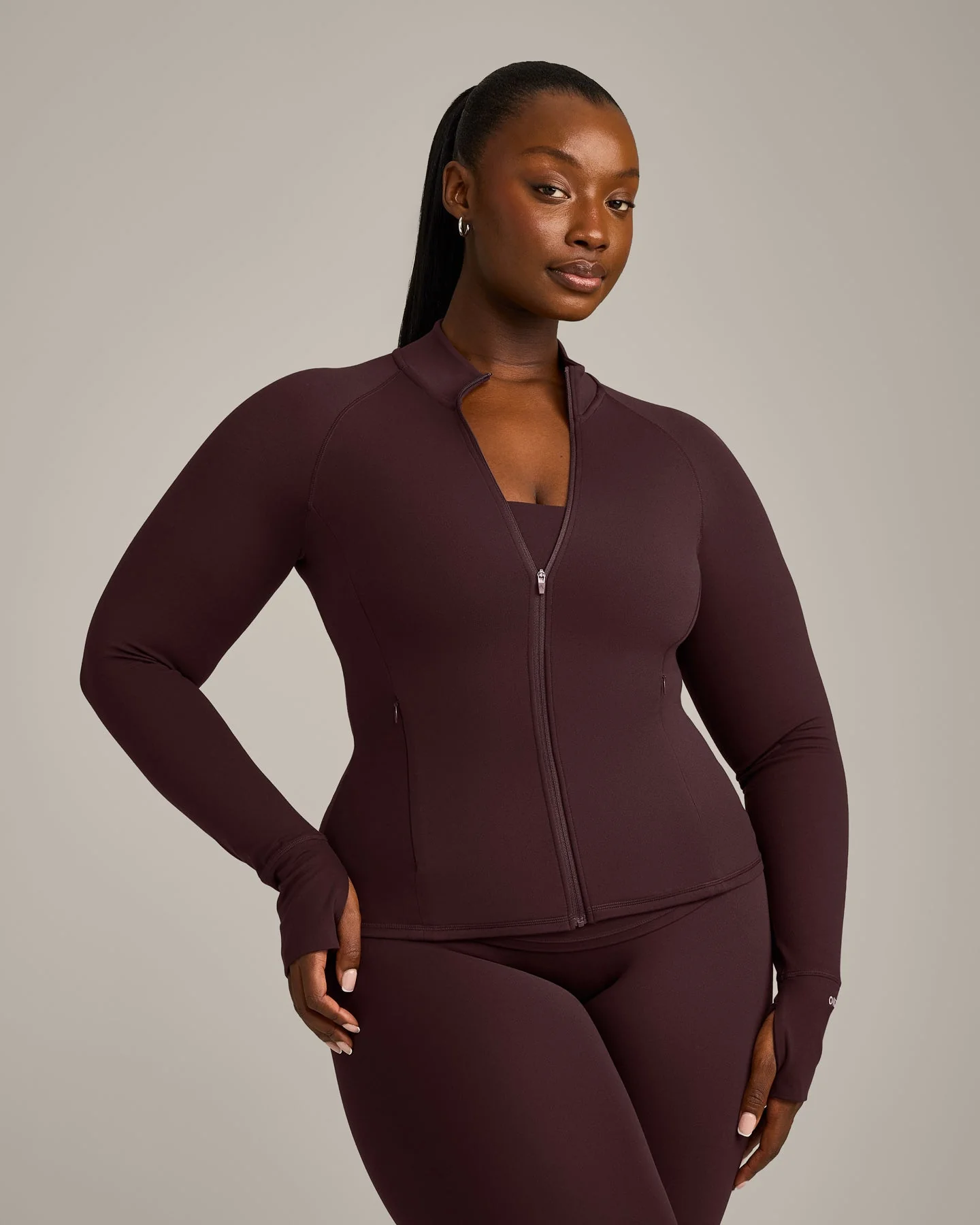 SoftMotion™ Jacket with Grey Logo | Plum Brown
