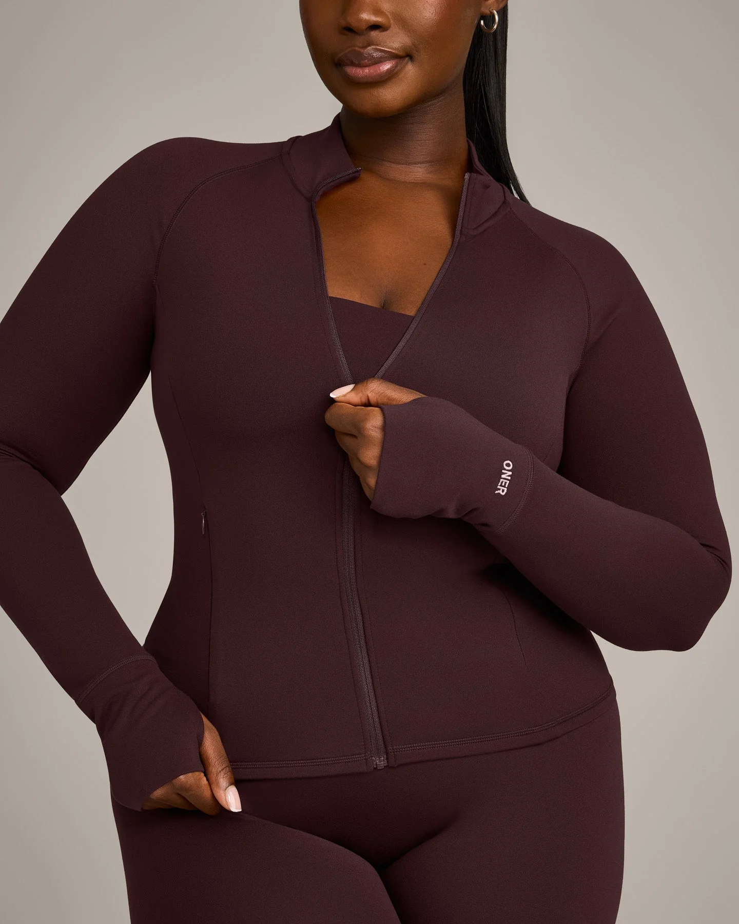 SoftMotion™ Jacket with Grey Logo | Plum Brown - Image 2
