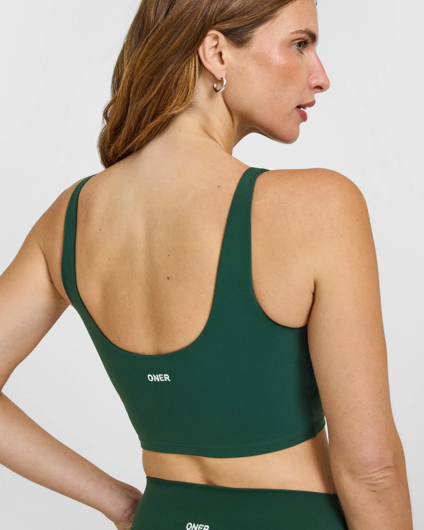 SoftMotion™ Longline Sports Bra with White Logo | Dark Racing Green - Image 4