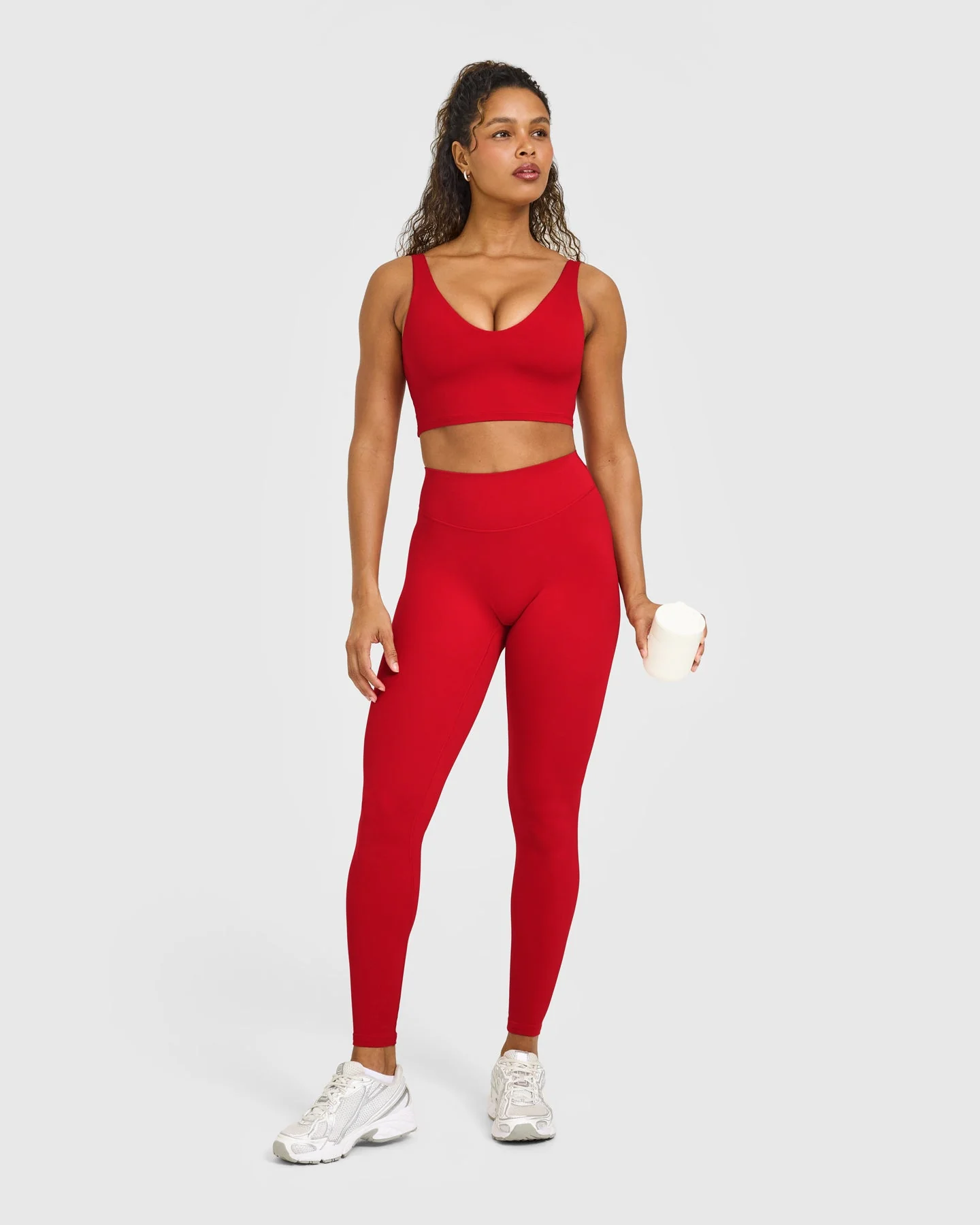 SoftMotion™ Longline Sports Bra with White Logo | Light Toasted Red - Image 3
