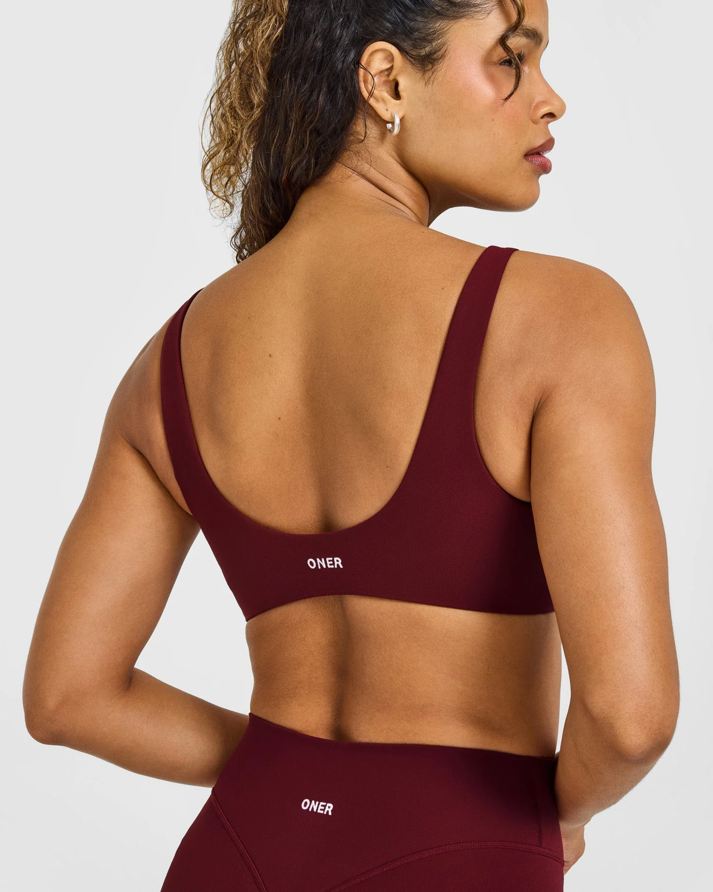 SoftMotion™ Scoop Back Bralette with White Logo | Light Rosewood - Image 4