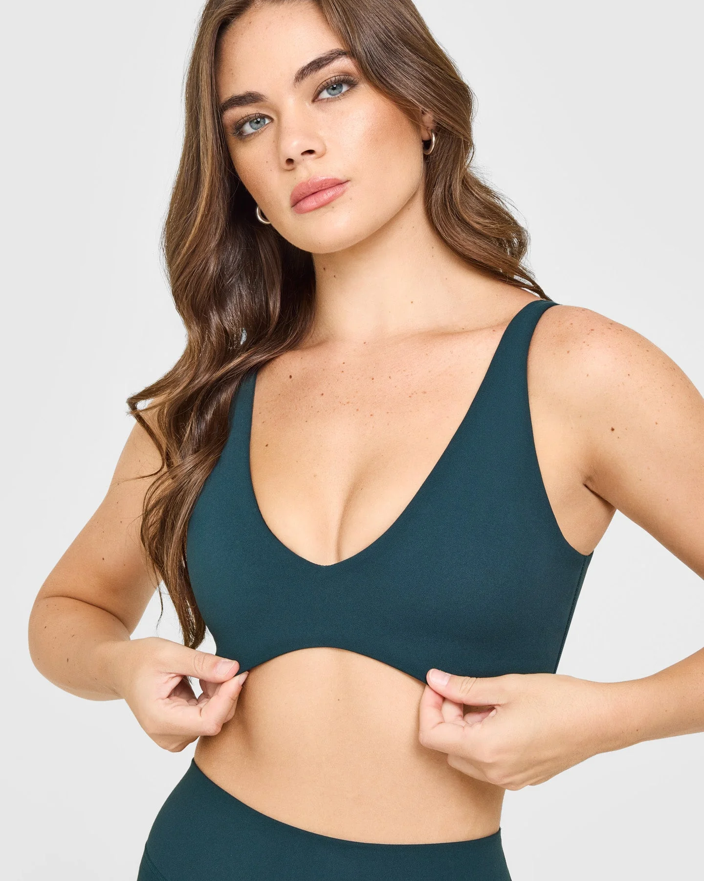 SoftMotion™ Scoop Back Bralette with White Logo | Oil Blue - Image 5