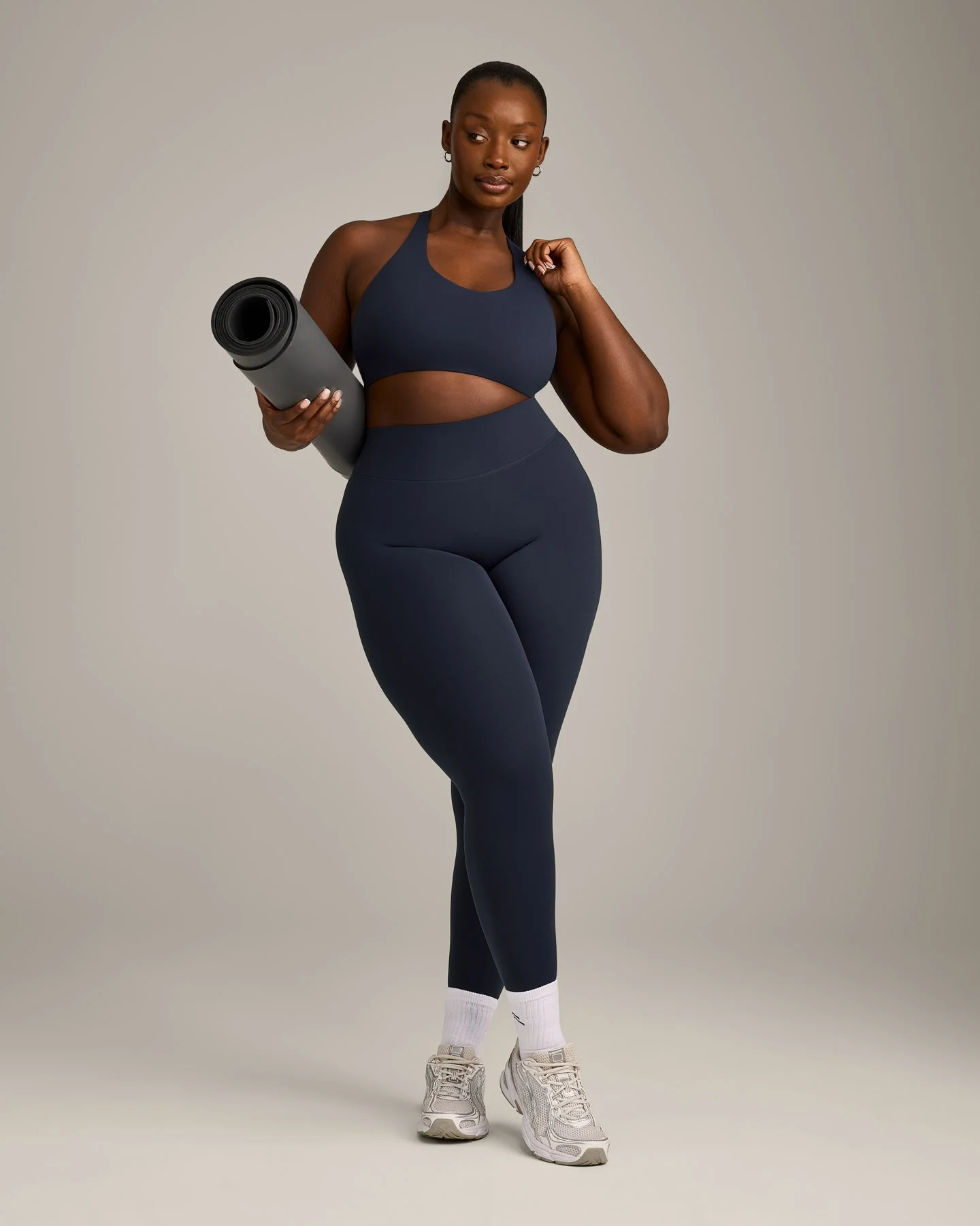 SoftMotion™ Sports Bra with Grey Logo | True Blue - Image 3