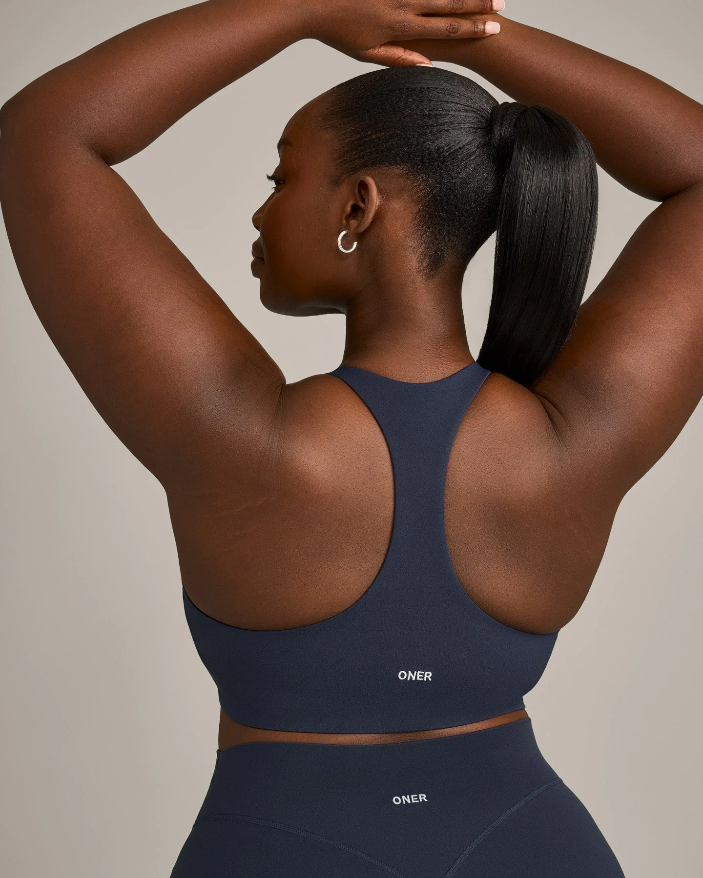 SoftMotion™ Sports Bra with Grey Logo | True Blue - Image 4