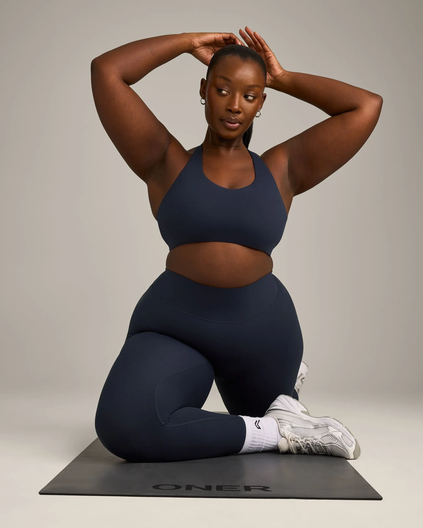 SoftMotion™ Sports Bra with Grey Logo | True Blue - Image 6
