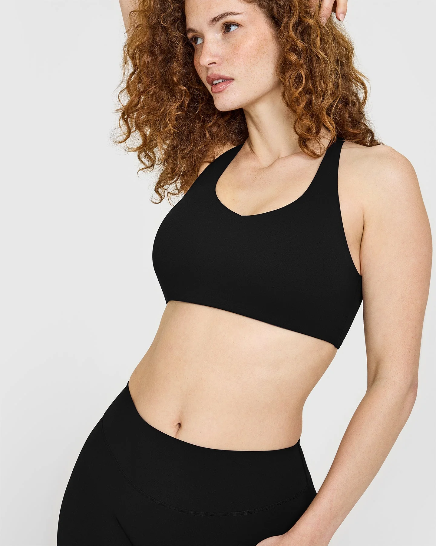 SoftMotion™ Sports Bra with White Logo | Black - Image 5