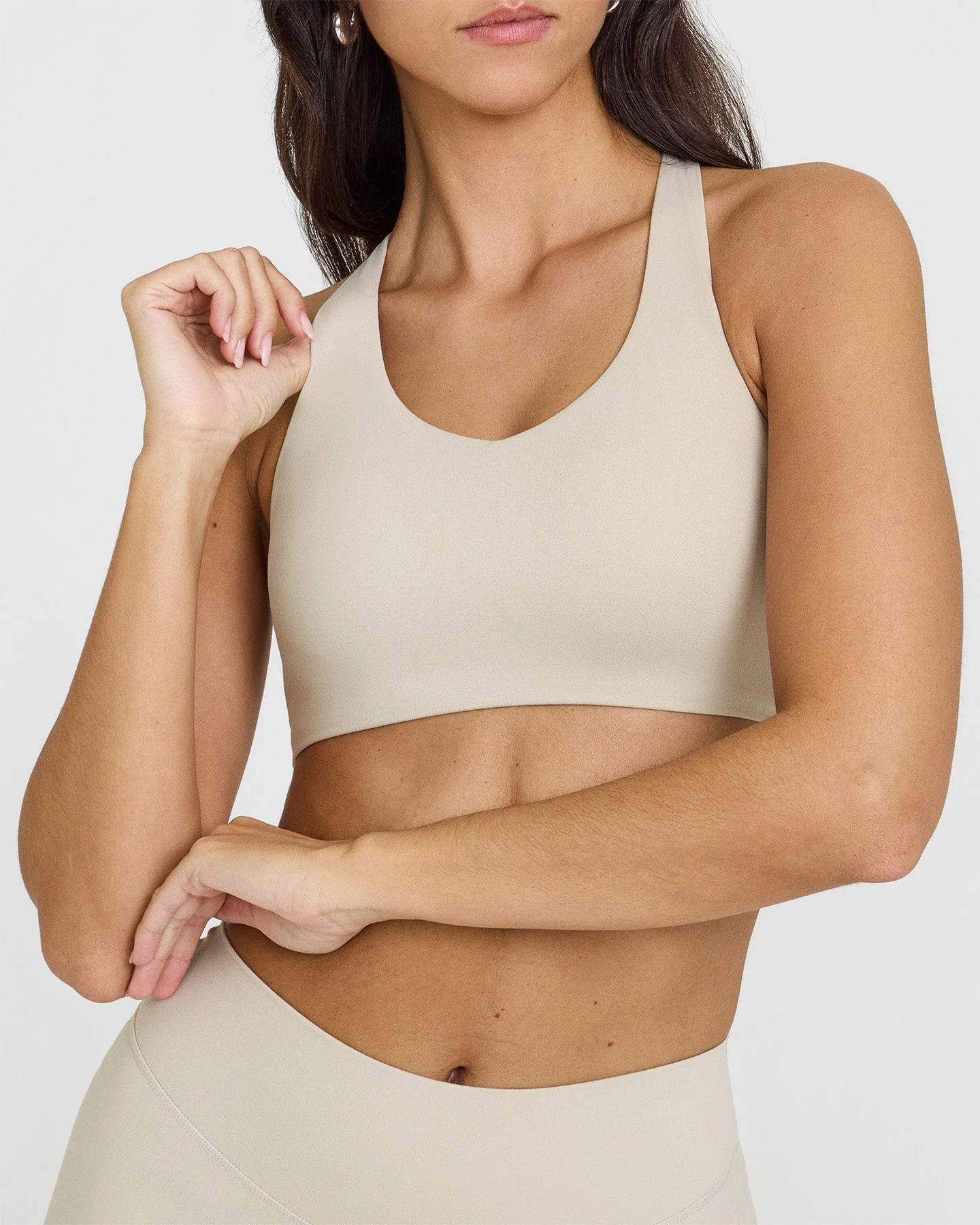 SoftMotion™ Sports Bra with White Logo | Sand - Image 4
