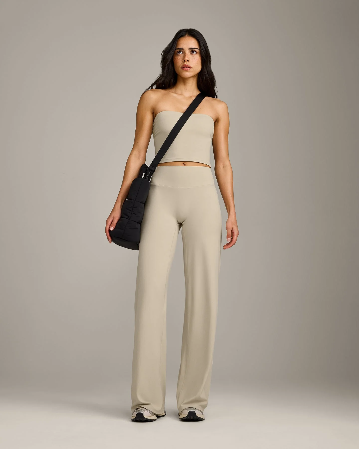SoftMotion™ Straight Leg Bottoms with Grey Logo | Oatmeal - Image 2