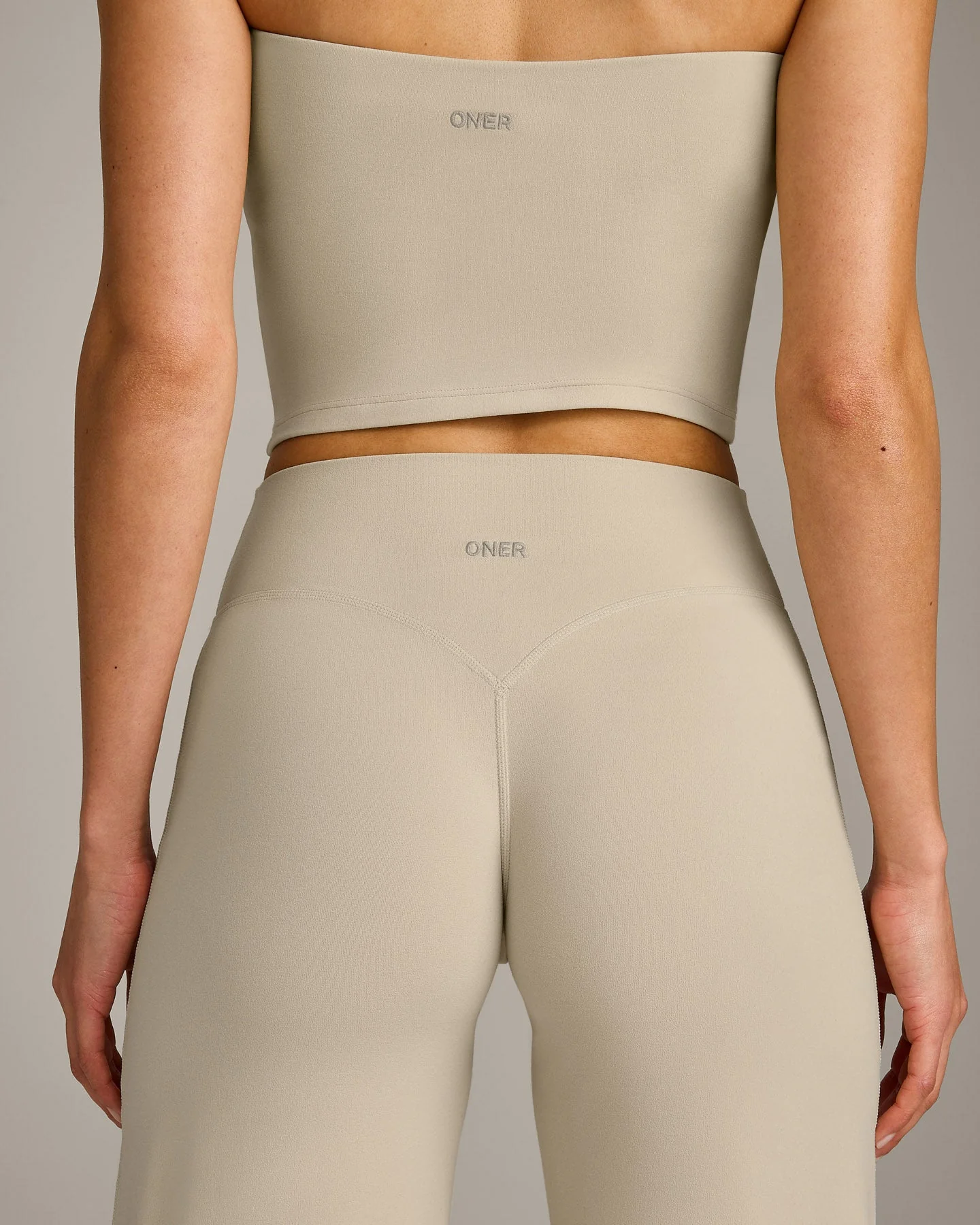 SoftMotion™ Straight Leg Bottoms with Grey Logo | Oatmeal - Image 6