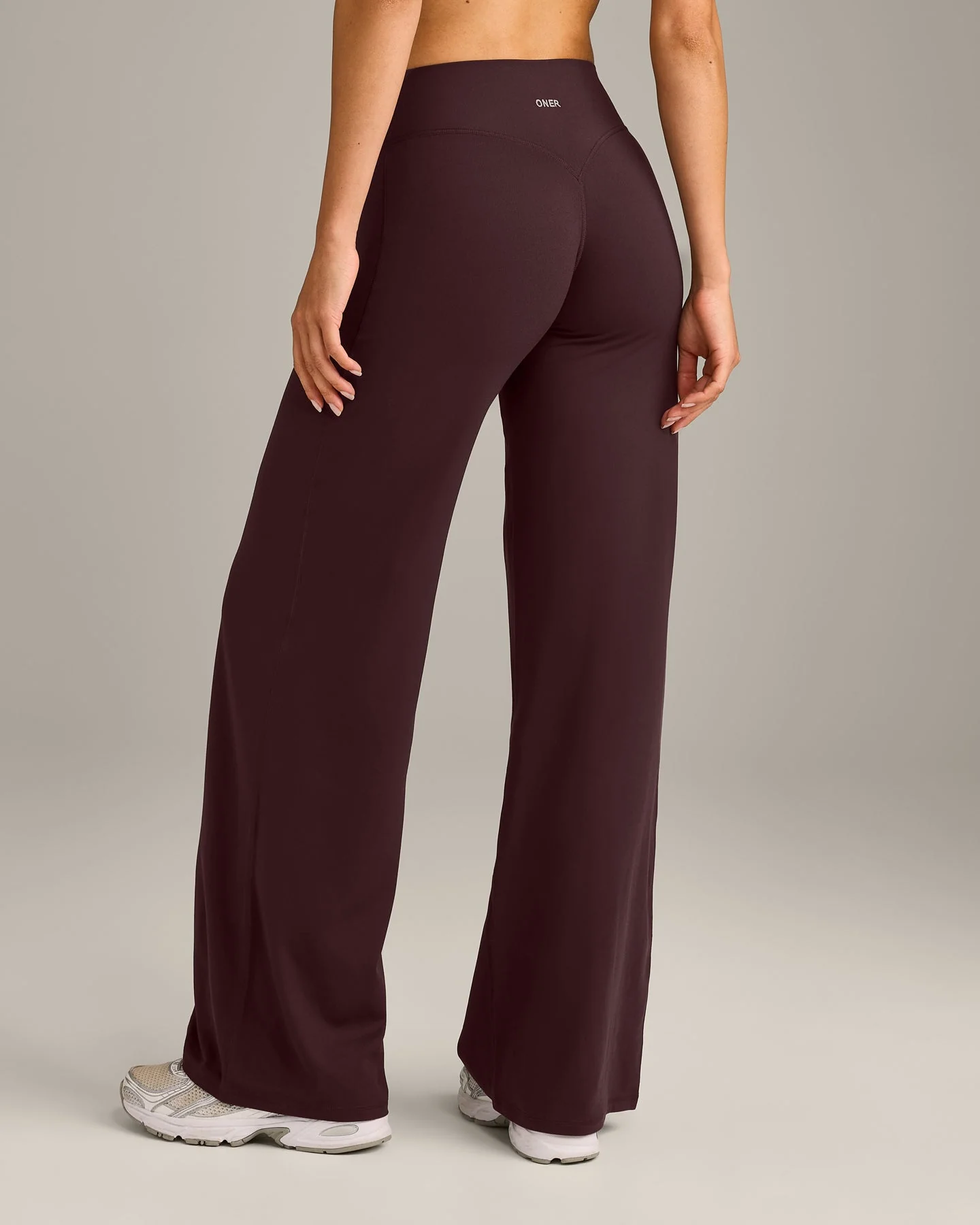 SoftMotion™ Straight Leg Bottoms with Grey Logo | Plum Brown