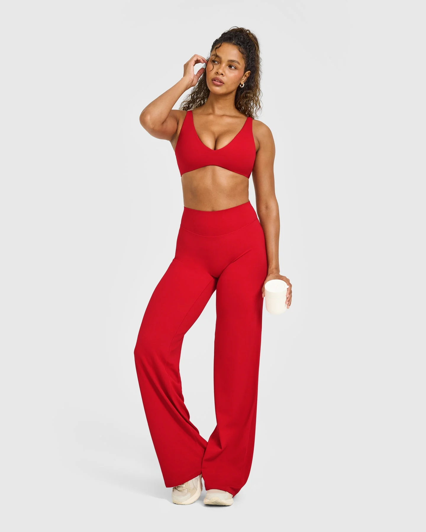 SoftMotion™ Straight Leg Bottoms with White Logo | Light Toasted Red - Image 3