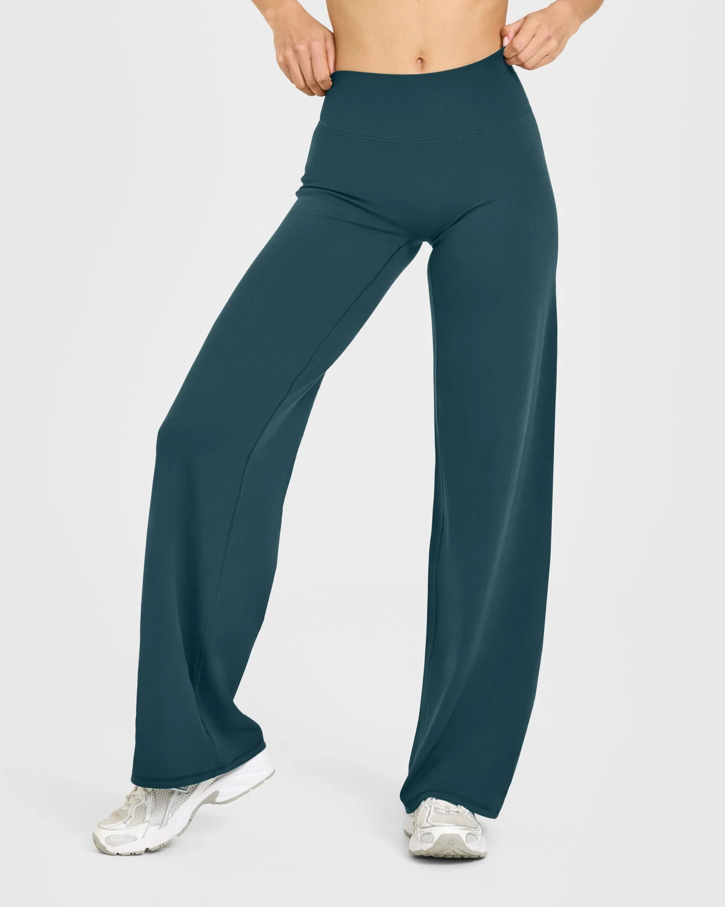 SoftMotion™ Straight Leg Bottoms with White Logo | Oil Blue - Image 2